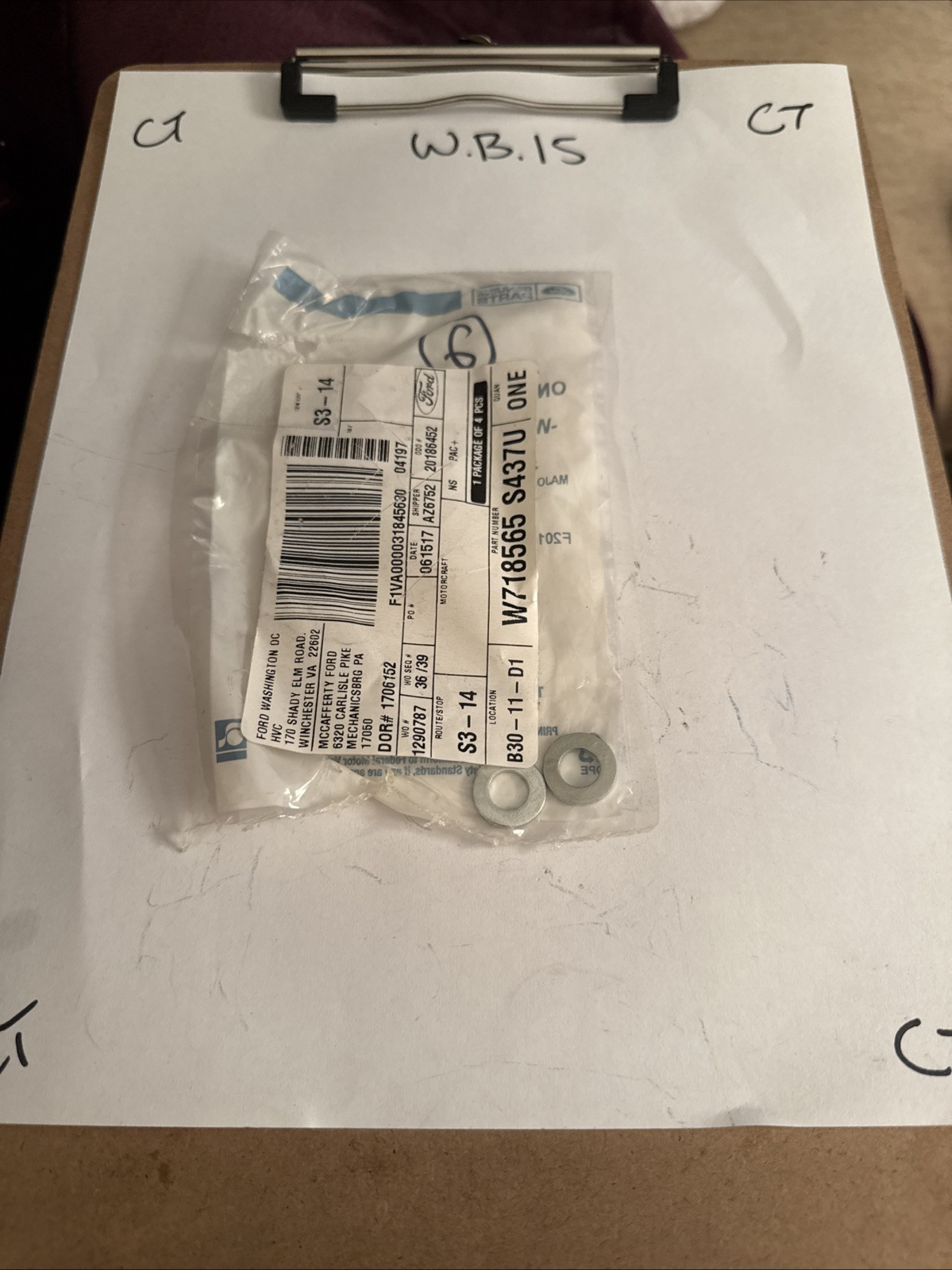 NOS OEM Ford W718565-S437U Washer SET OF 2 - Image 3