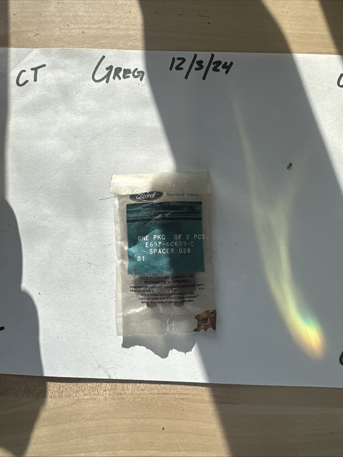 New OEM Ford E69Z-6C629-C Spacer NOS