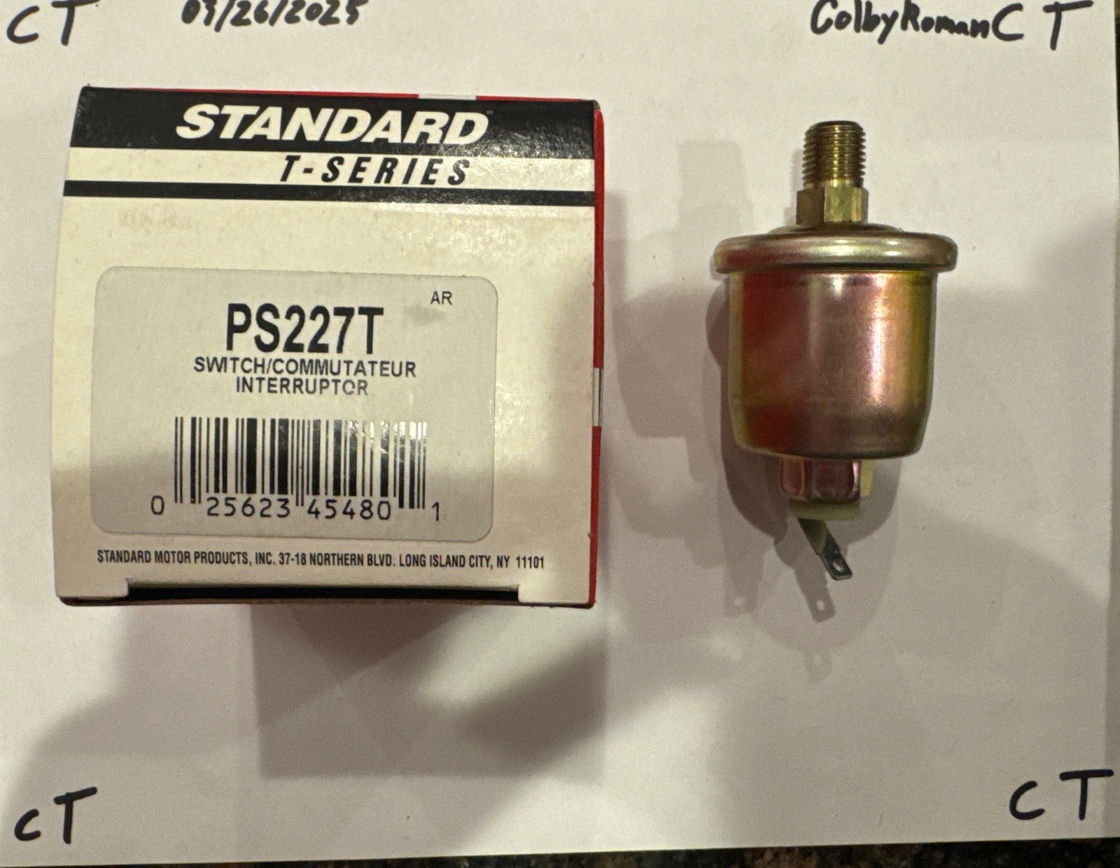New STANDARD PS227T Engine Oil Pressure Switch