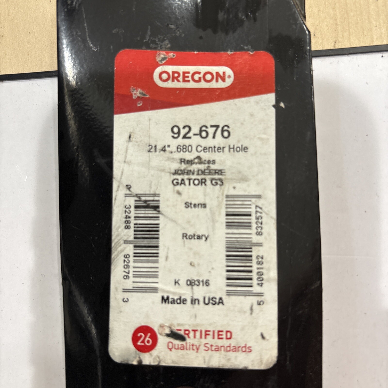 Oregon 92-676 John Deere GX20433 Mower Blades | 21-3/8" - Image 3