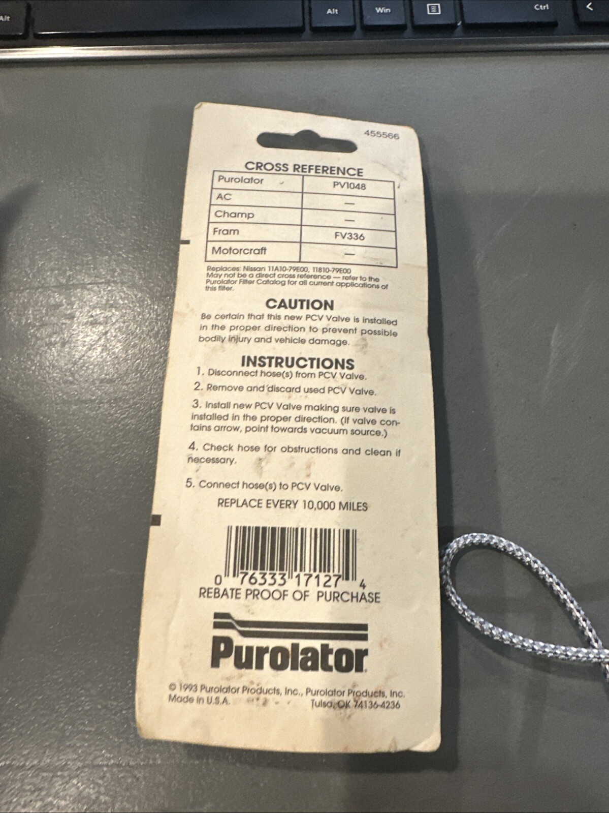 PV1048 Purolator PCV Valve for INFINITI G20 Nissan Sentra 200SX NX 1991-1993 - Image 3