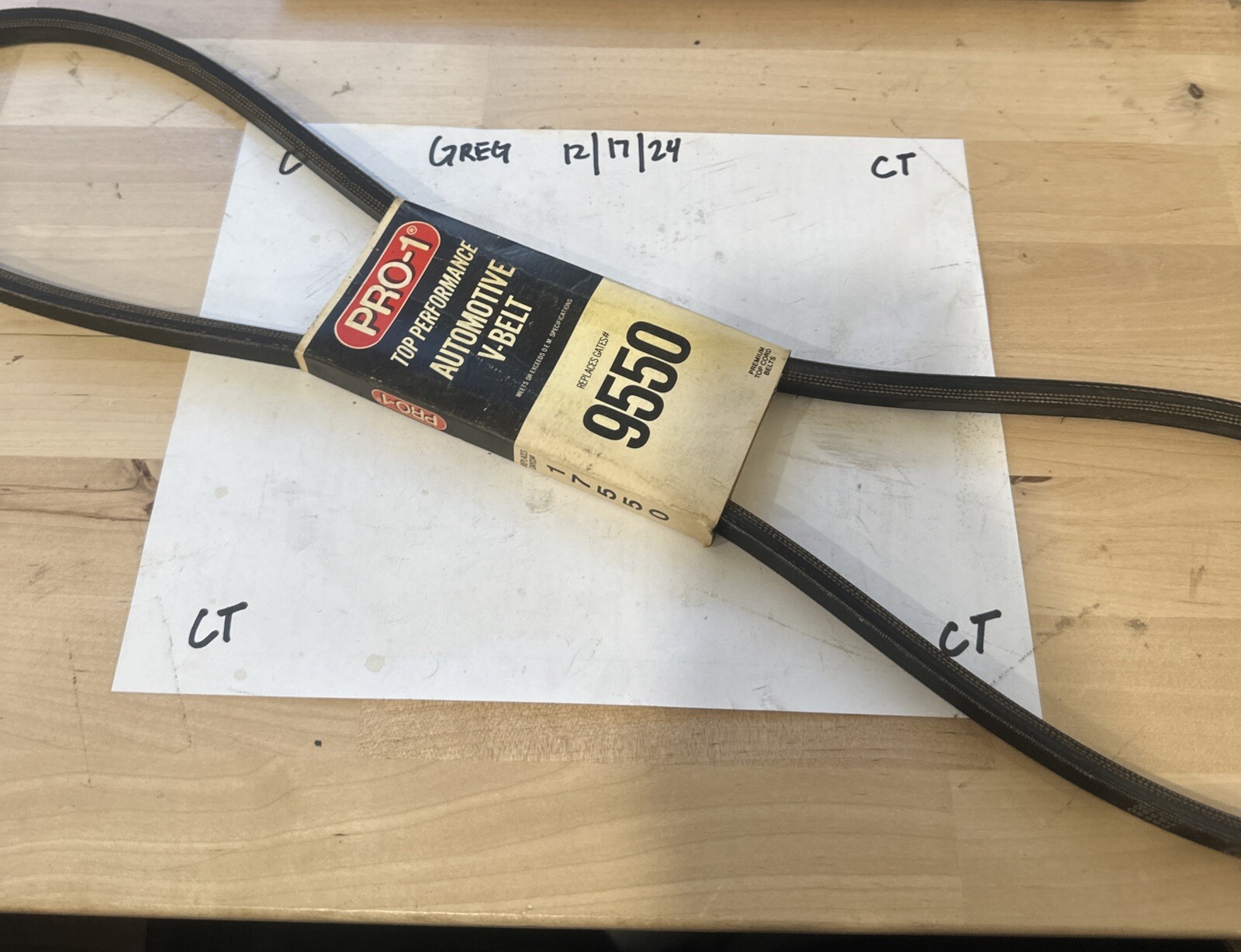 Pro-1 7480 Accessory V-Belt 15480 - 13481. B1