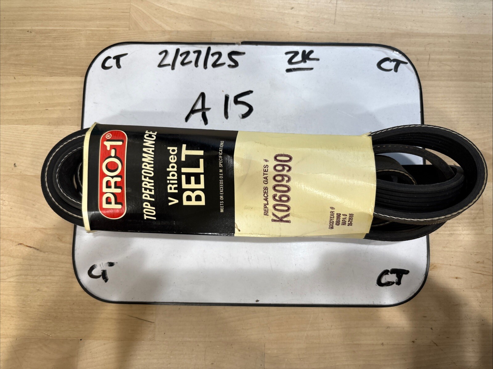 Pro-1 V Ribbed Serpentine Belt Replaces Dayco 5060990 & K060990