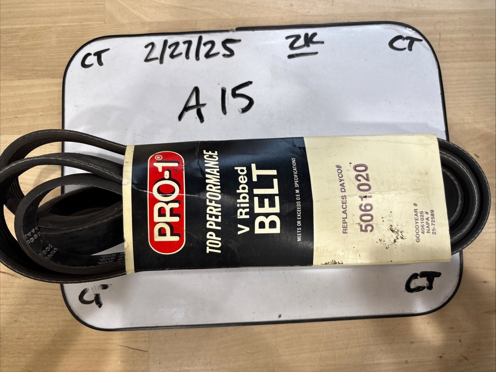 Pro-1 V Ribbed Serpentine Belt Replaces Dayco 5061020 & K061020