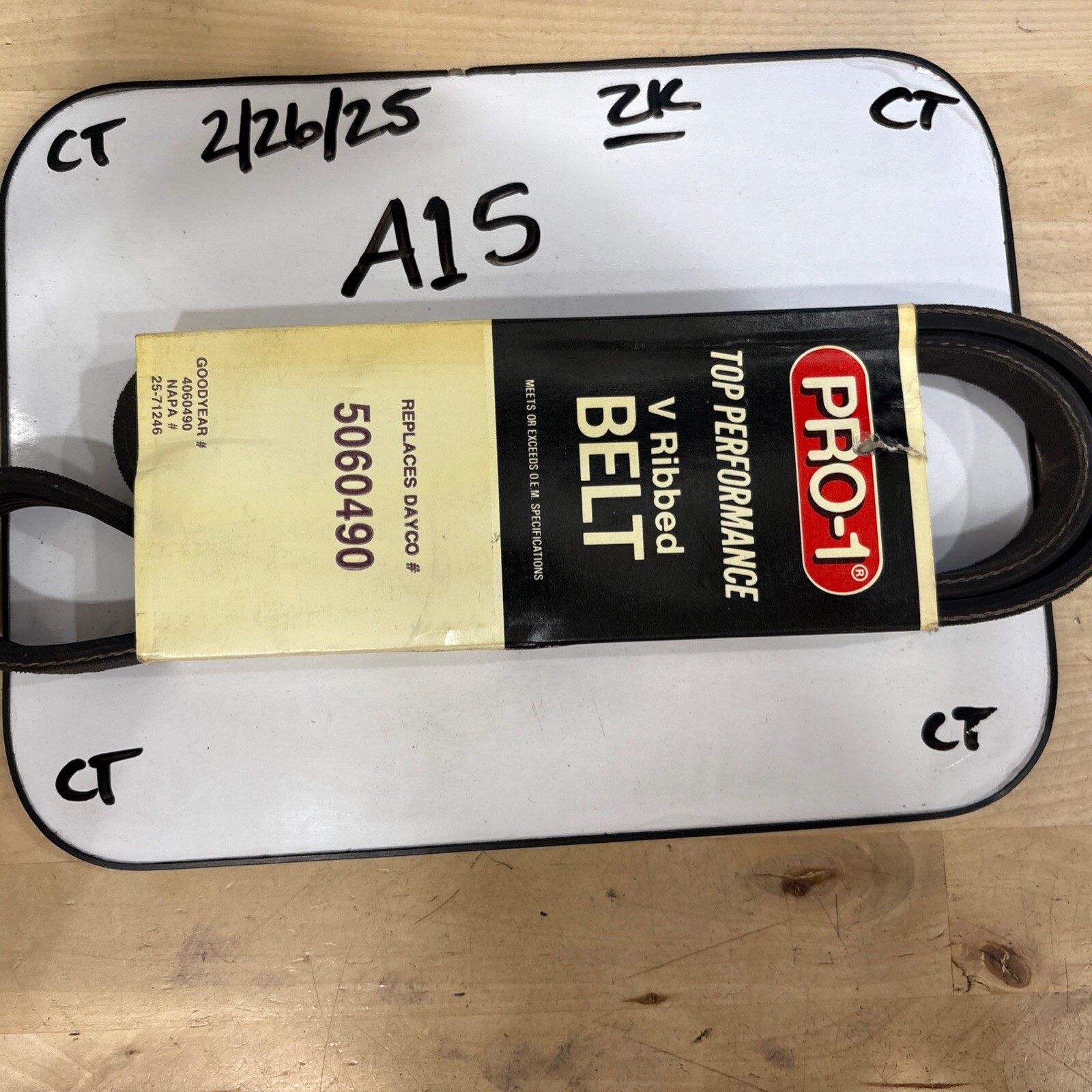 Pro1 V Ribbed BELT Replaces Dayco 5069490 & Gates KO 60490