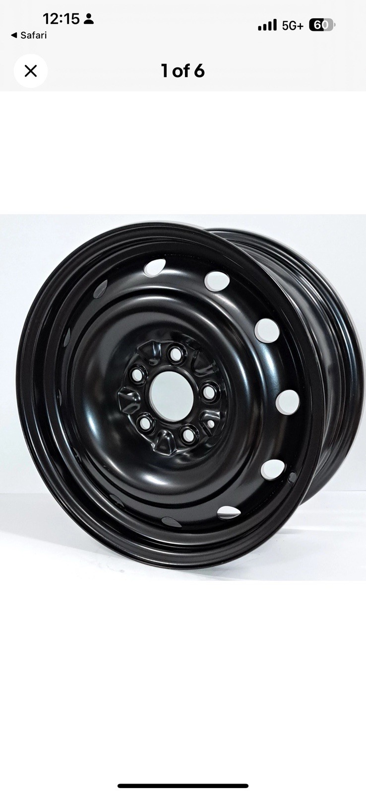 QTY 1 RSSW X42554 Steel Gloss Black Wheel Rim 15X6 / 5/114.3 / ET38.5 / CB72 - Image 3