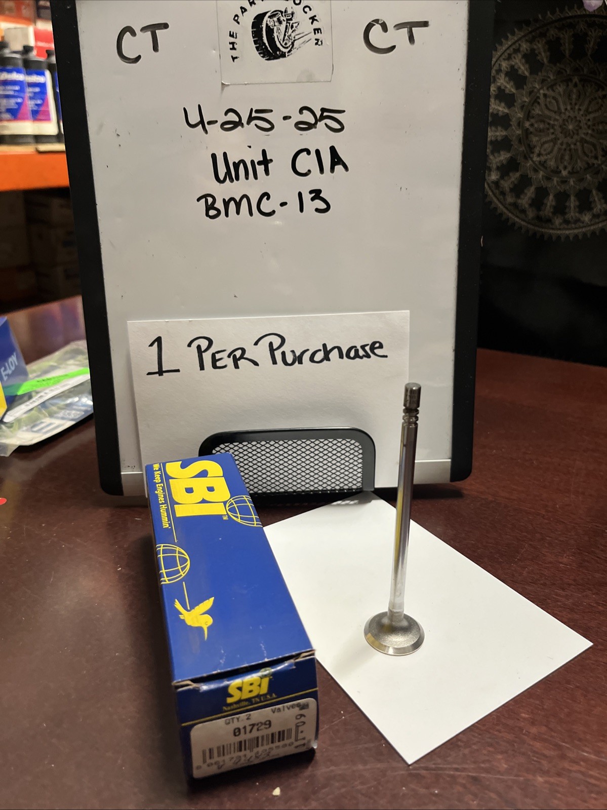 SBI 01729 Engine Exhaust Valves Sold Individually