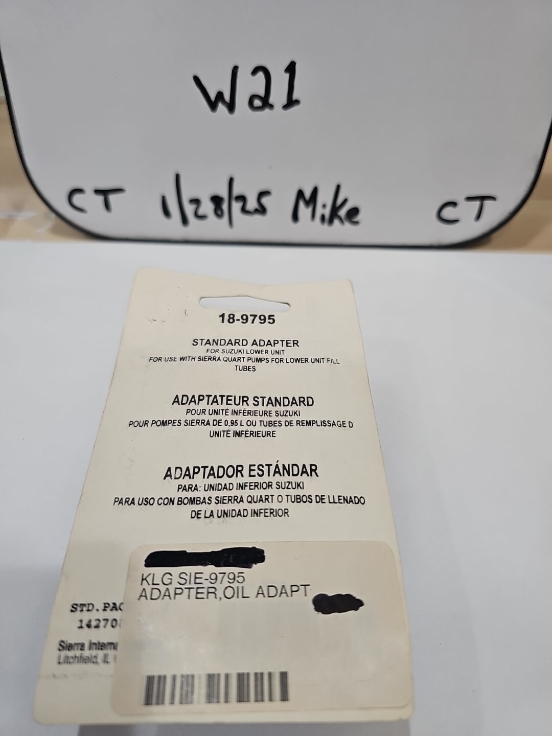 Sierra Gear Lube Adapter #18-9795 Suzuki - Image 4