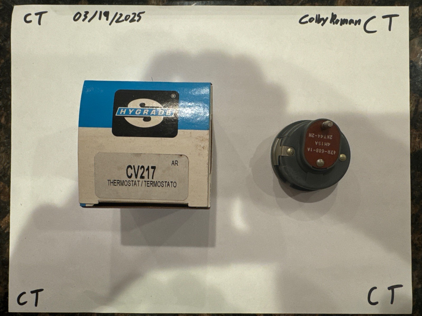 Standard Hygrade Thermostat CV217