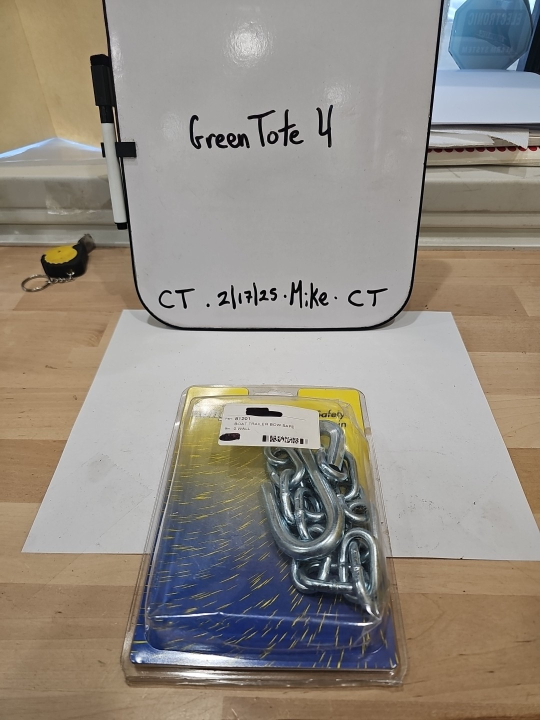 Tie Down Bow Safety Chain 3/16" x 15-1/2"