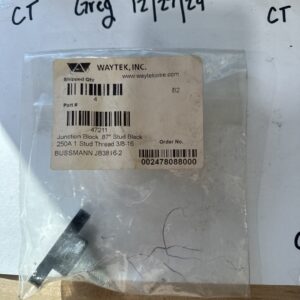 Waytek Wire JUNCTION BLOCK .87" STUD RED 250 1 THREAD 3/8-16 47211
