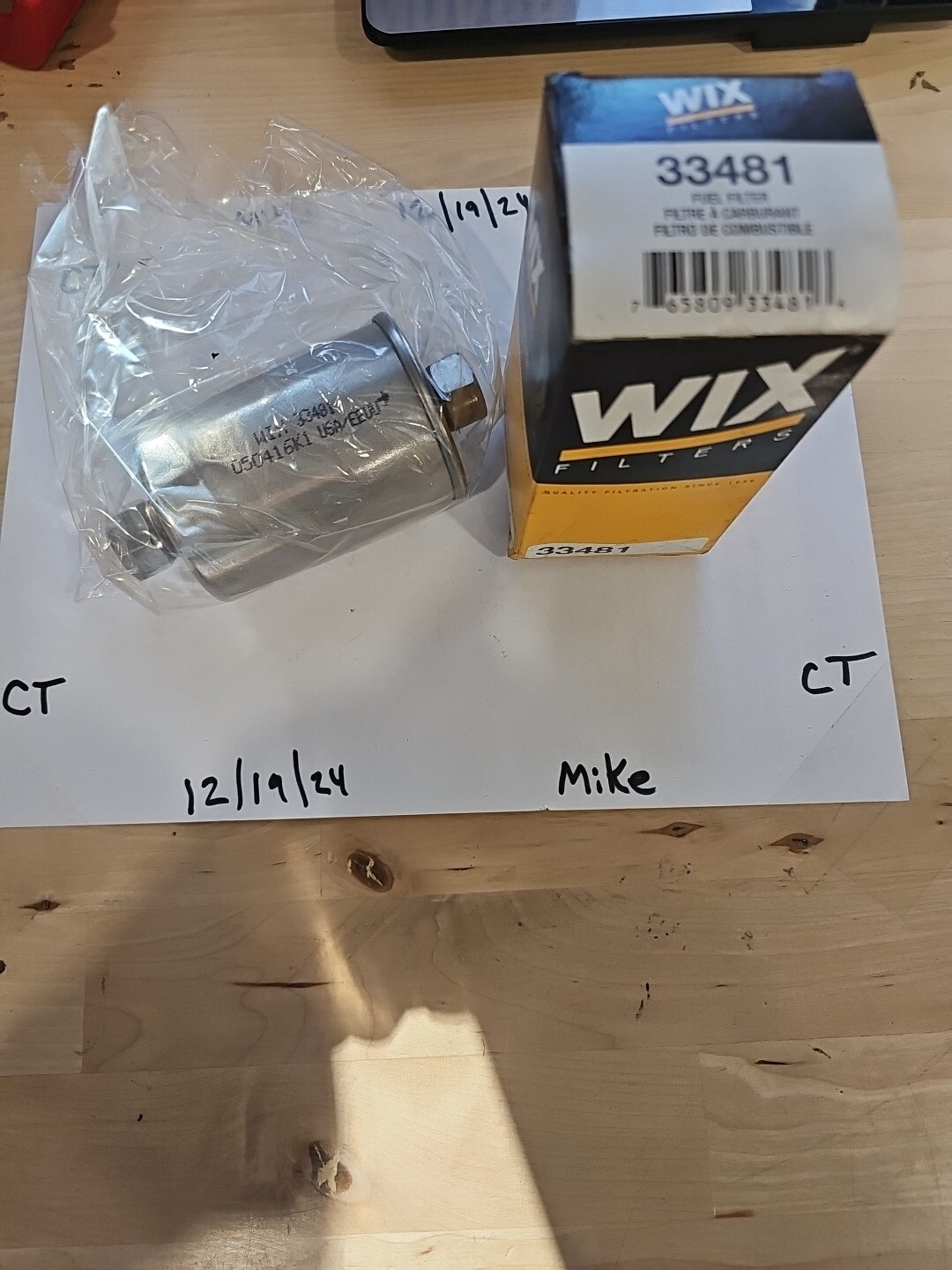 Wix 33481 Silverado Escalade Inline Steel Double Threaded Fuel Filter (F-3-5)
