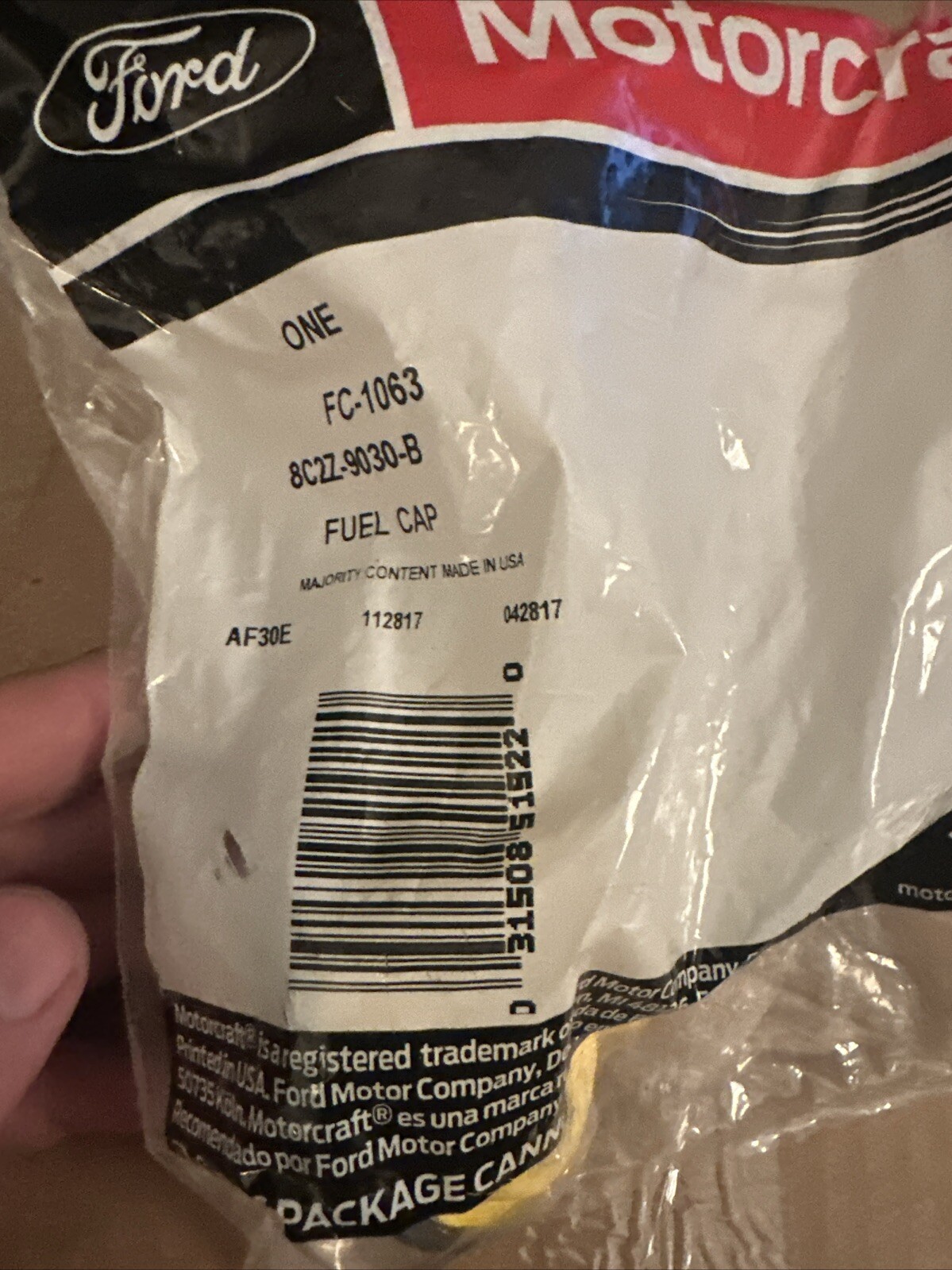 09 - 14 FORD E-150 E150 BASE XL XLT FUEL GAS TANK FILLER CAP WITH TETHER OEM NEW