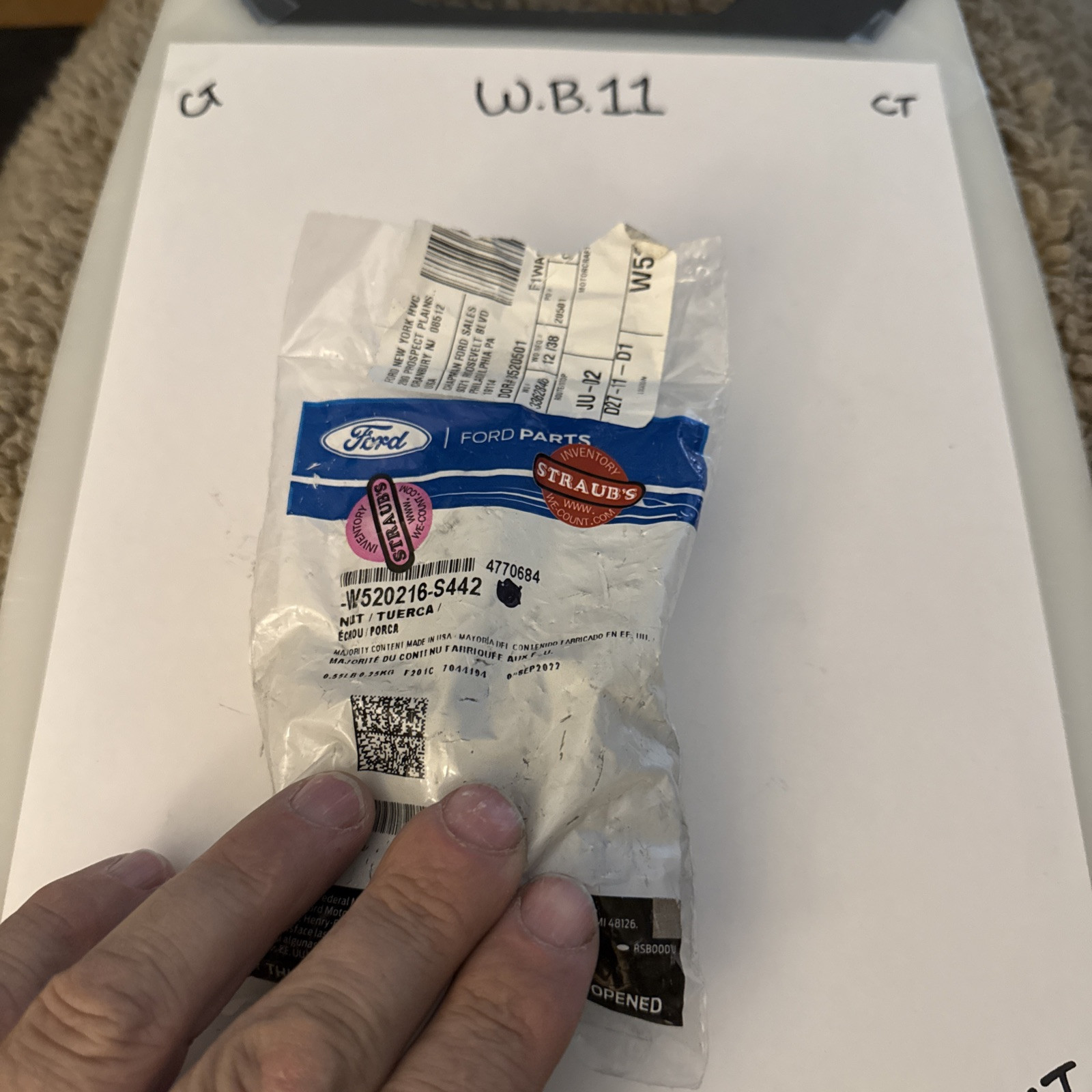 (1) Genuine Ford Front Insulator Nut W520216-S442 Sold Individually