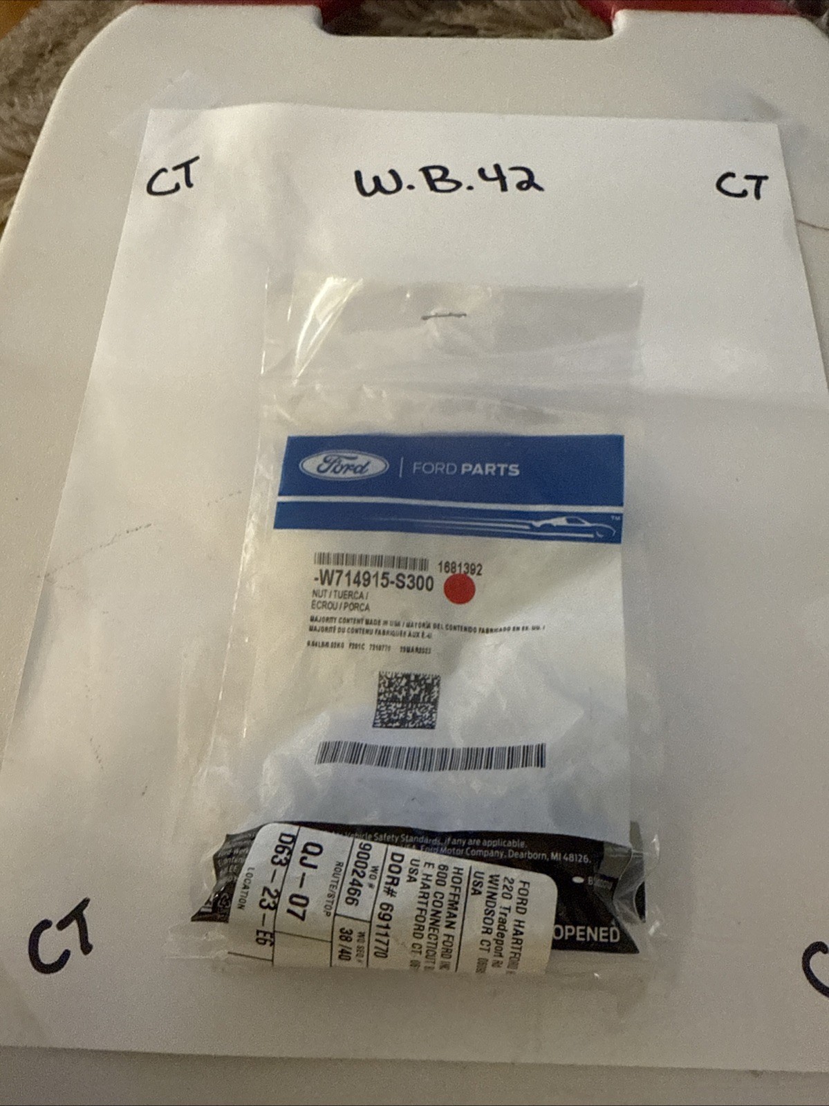 (1) Genuine Ford Headlamp Assembly Nut -W714915-S300 Sold Individually