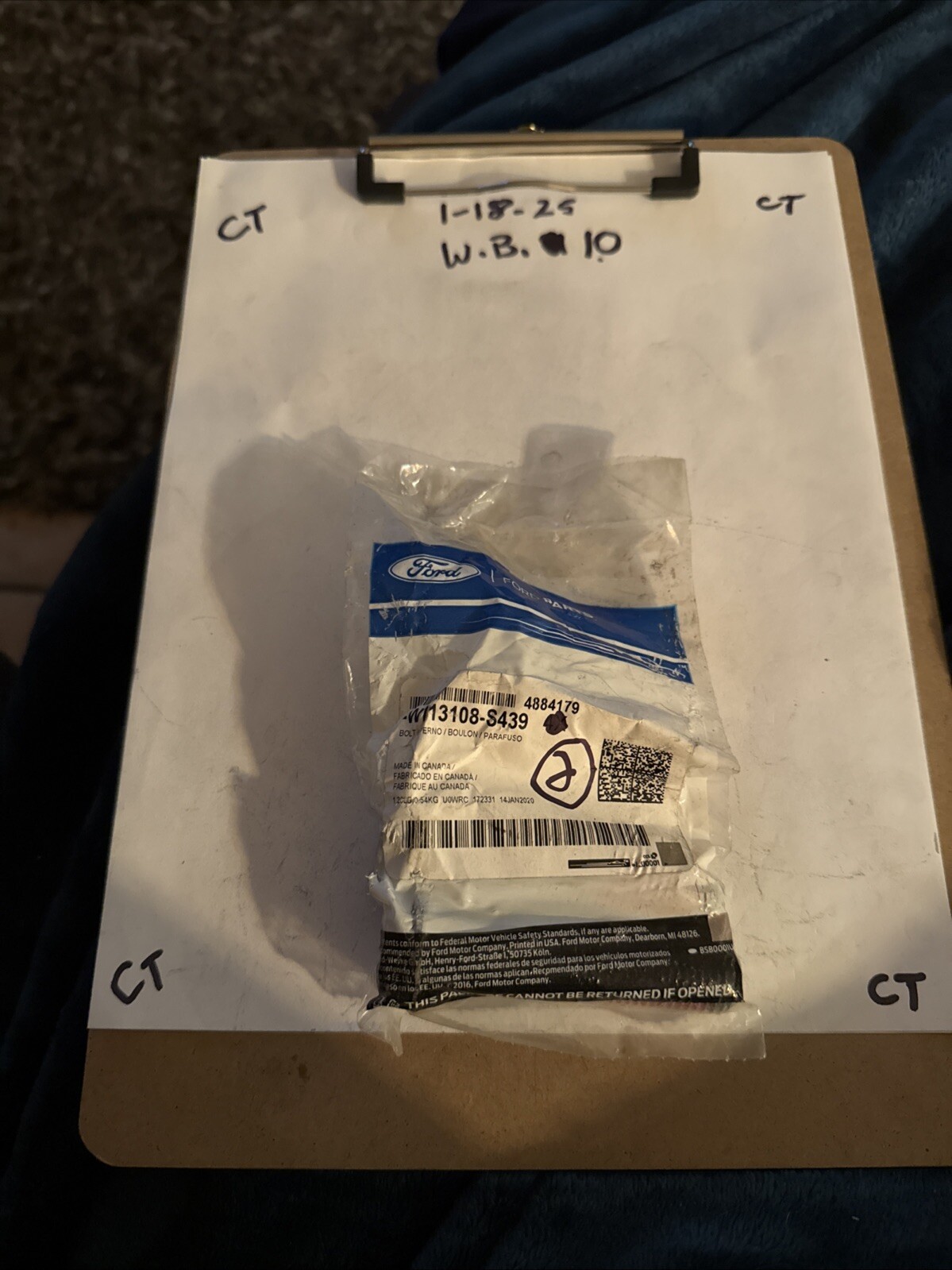 (1) Genuine Ford OE Bolt W713108-S439 Sold Individually