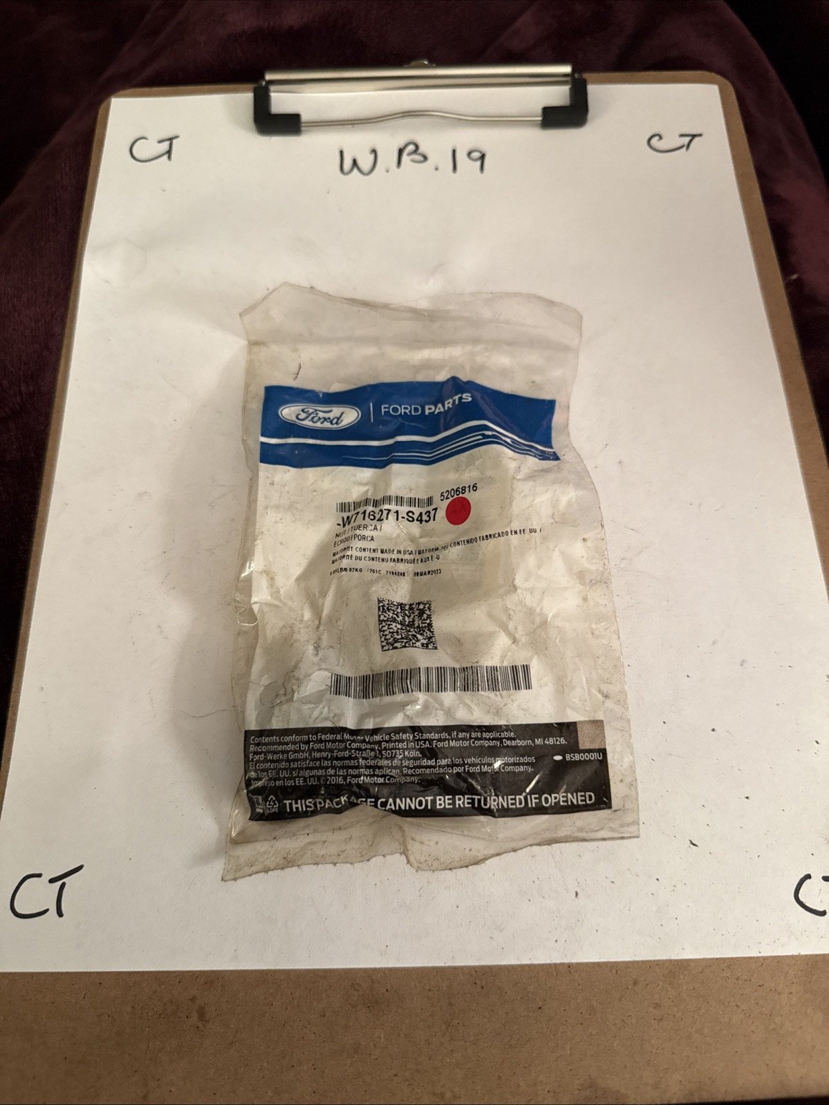 (1) Genuine Ford Turbocharger Nut W716271-S437 Sold Individually