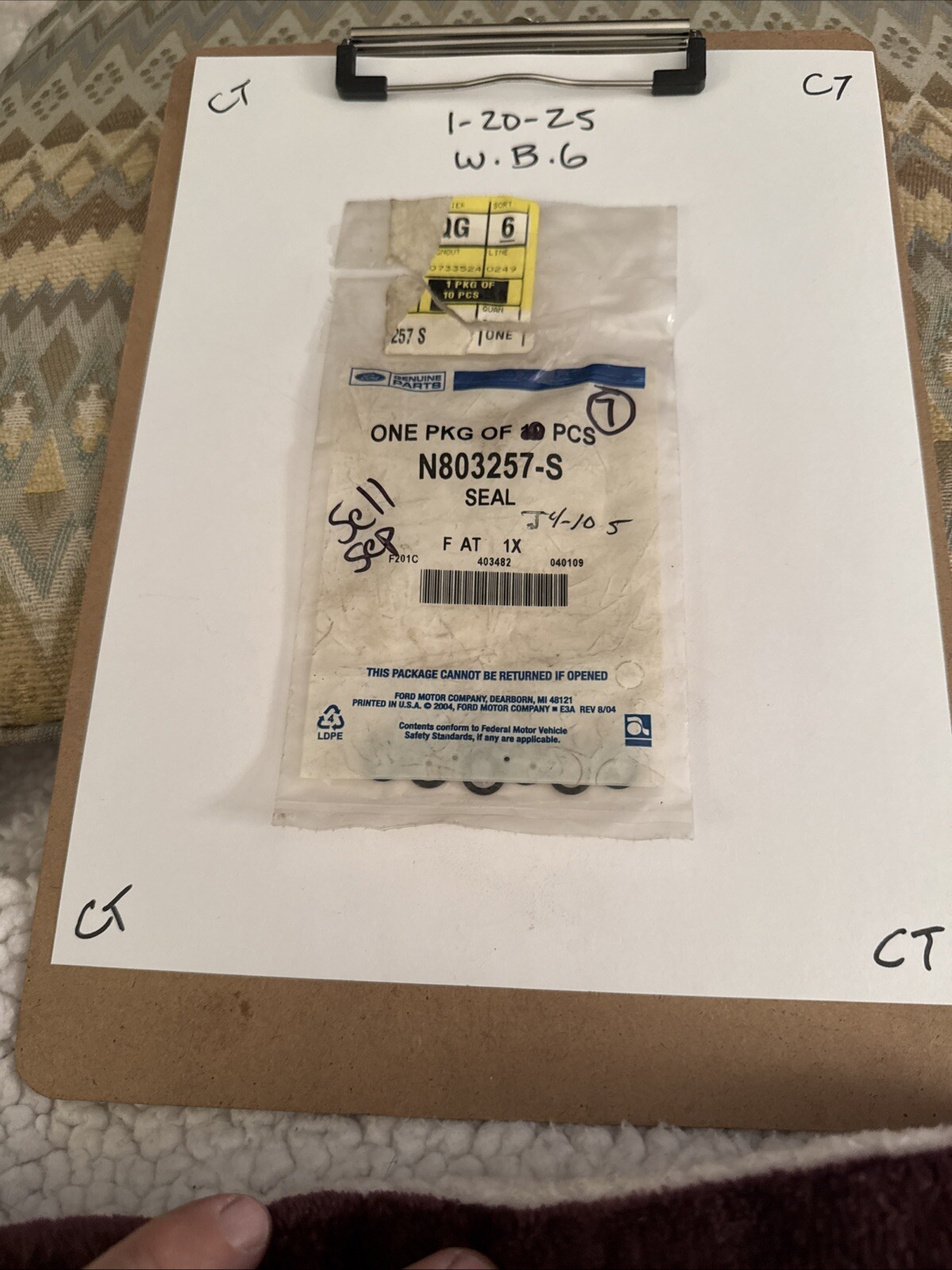 (1) Genuine Seal O Ring ***SOLD INDIVIDUALLY*** N803257-S