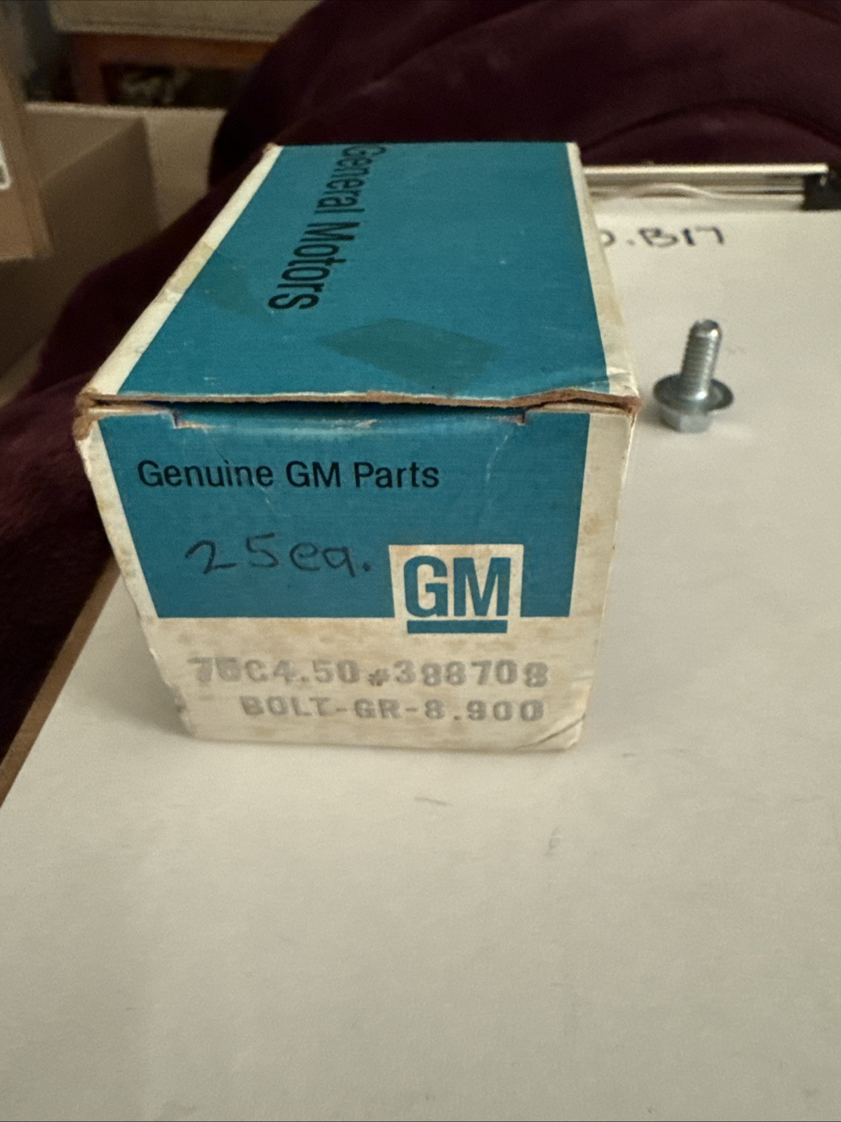 (1) NOS GM 388708 Valve Cover Bolts 1964-81 Chevy Corvette Camaro Chevelle Nova