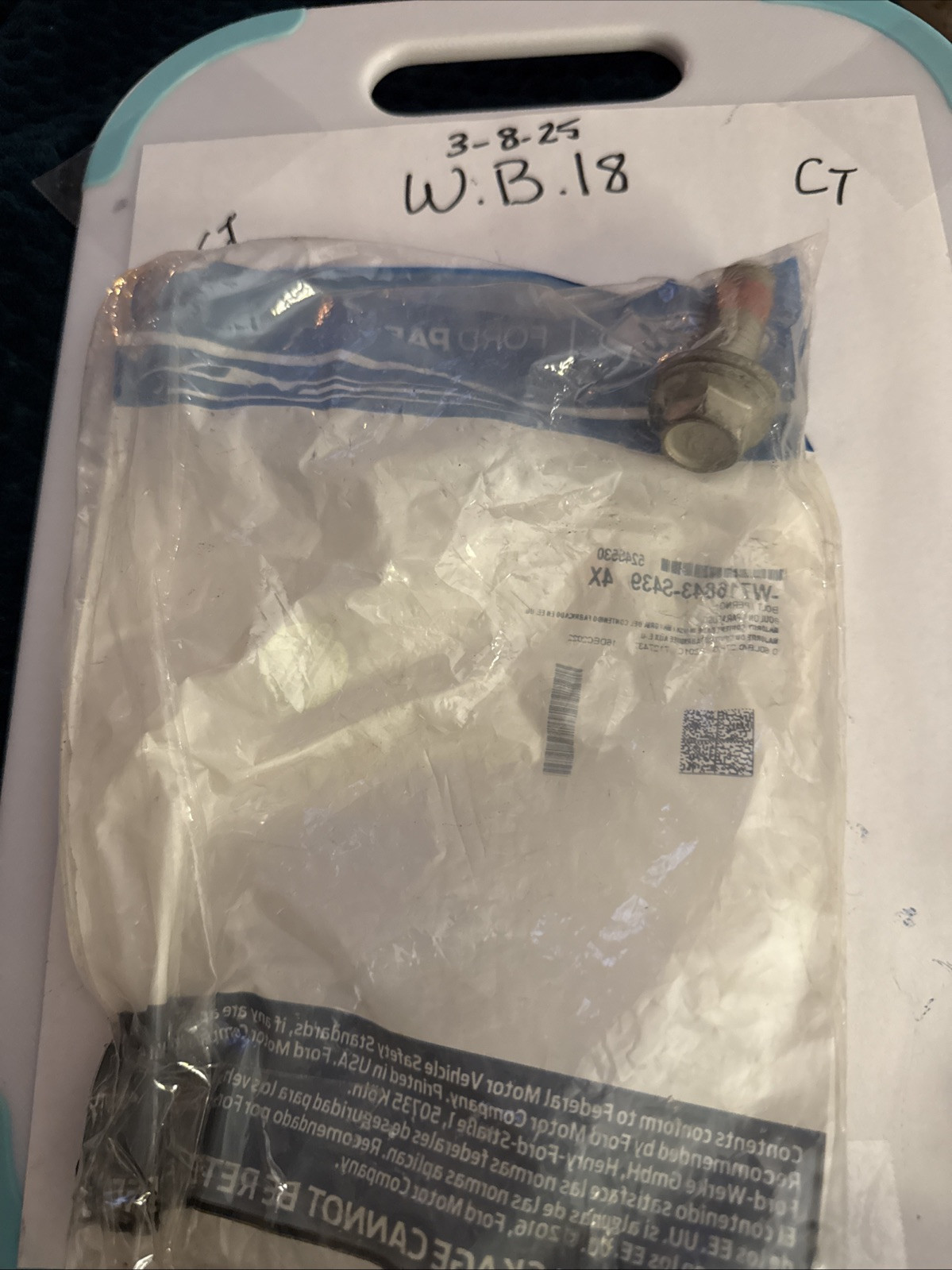 (1) NOS W716843-S439 Brake Caliper Bolt for Ford - Image 3