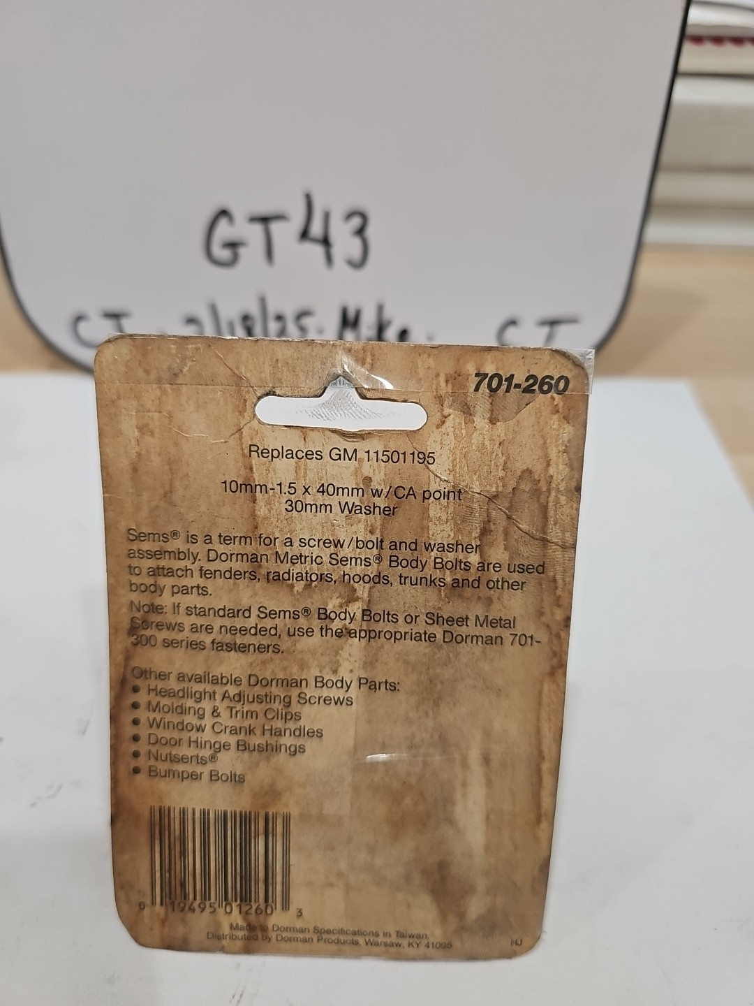 1 Pkg Of 2 Body Bolts Dorman 701-260 45898 M10-1.50 x 40mm Repl. GM 11501195 - Image 4