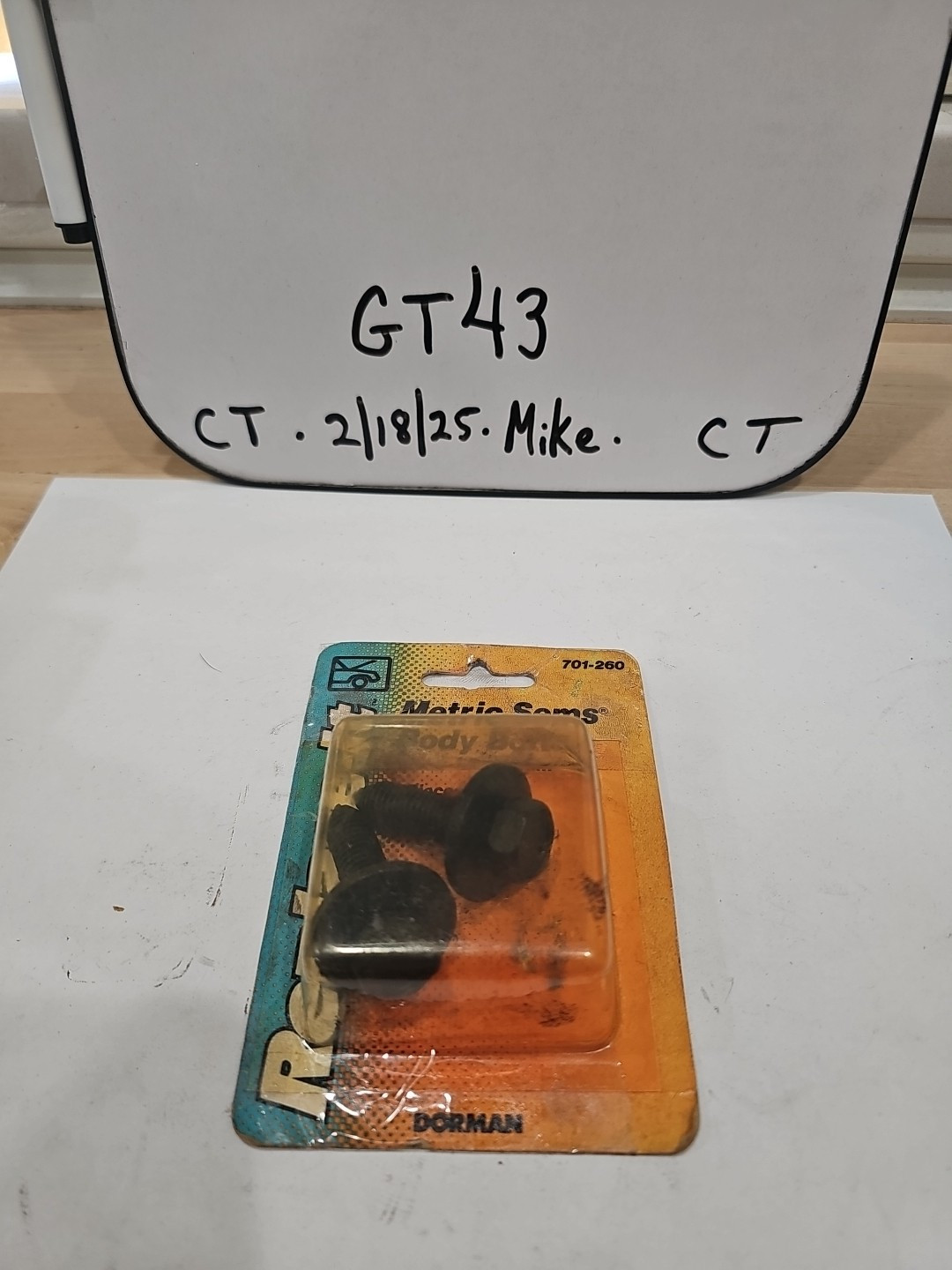 1 Pkg Of 2 Body Bolts Dorman 701-260 45898 M10-1.50 x 40mm Repl. GM 11501195