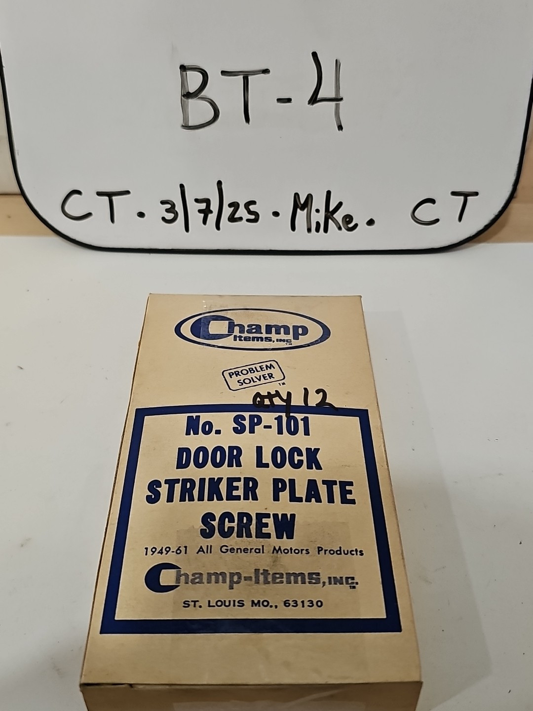 1 Pkg of 12- Champ SP-101 Striker Plate Screws 1949- 1961 All General Motors - Image 3