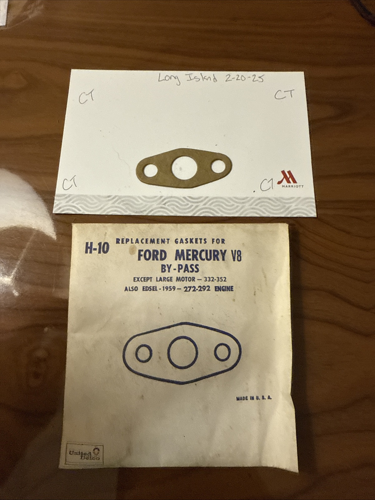 (1) United Delco H-10 Ford Mercury V8's By-Pass 1954-1963 Water Outlet Gasket