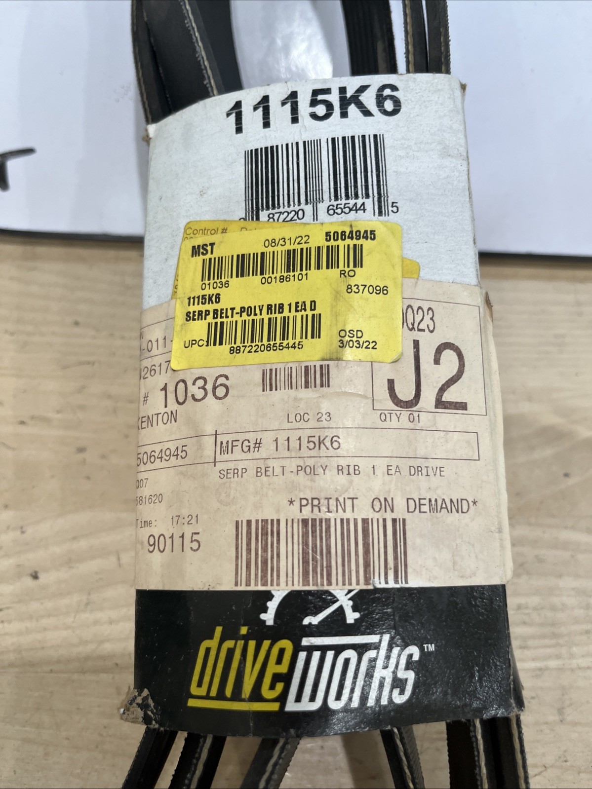 1115K6 Drive Works (Drive Rite 6PK2830) Serpentine V-Ribbed Belt - Image 4