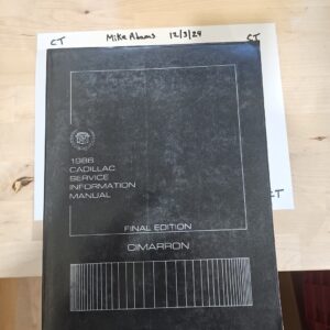 1986 Cadillac Cimarron Service Manual Final Edition