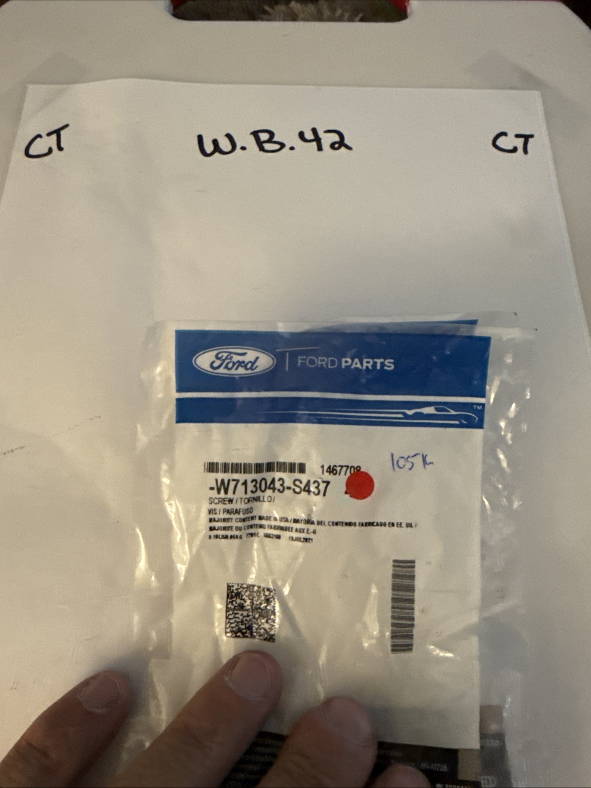 (1)Genuine Ford Water Pump Screw -W713043-S437 Sold Individually