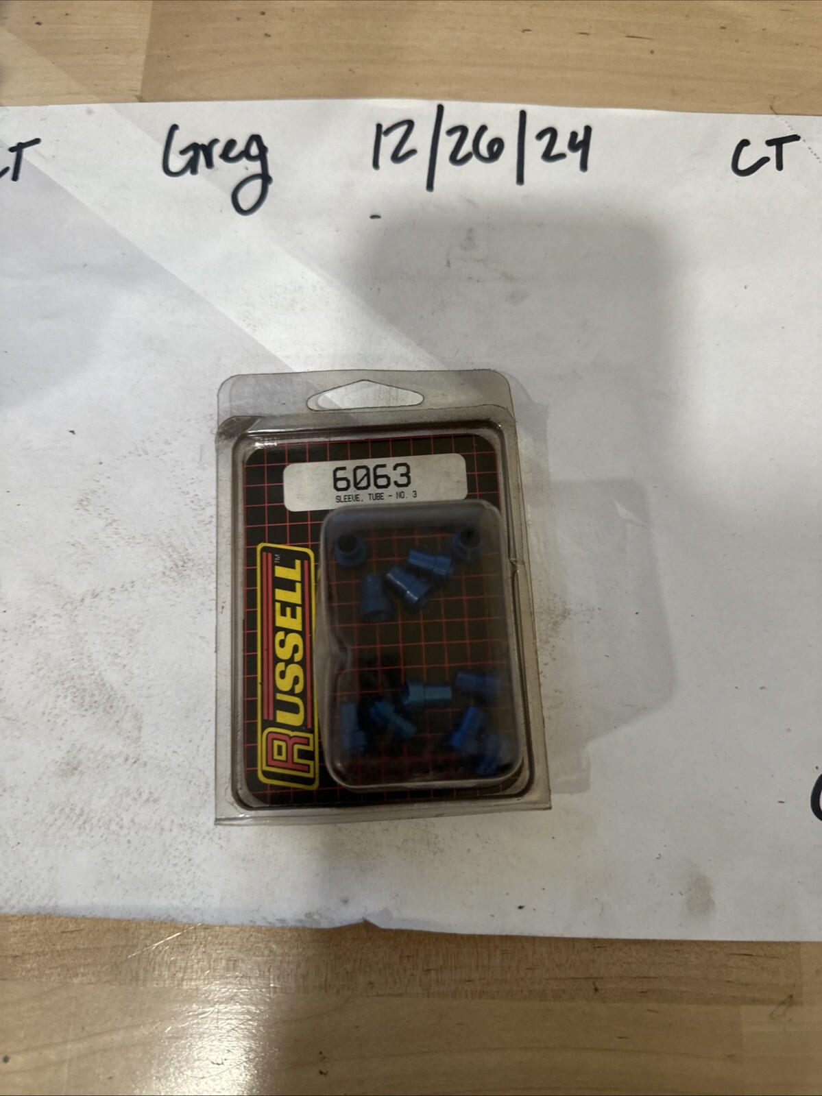 -3 AN Tube Sleeve 3/16in dia. - Blue - 6 pcs. Russell