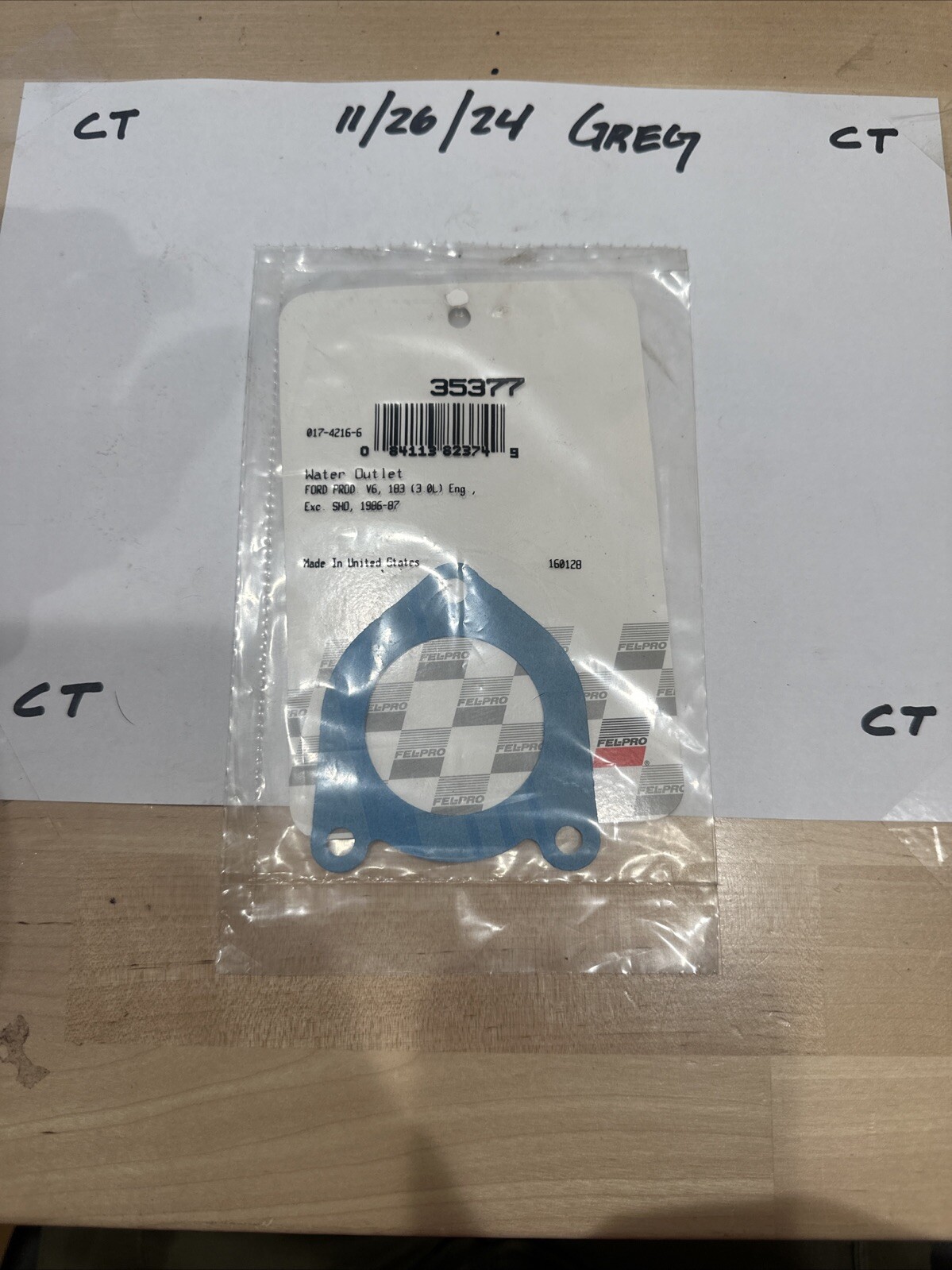 35377 Fel-Pro Automotive Water Outlet Gasket Made In USA E6D2 8255 A