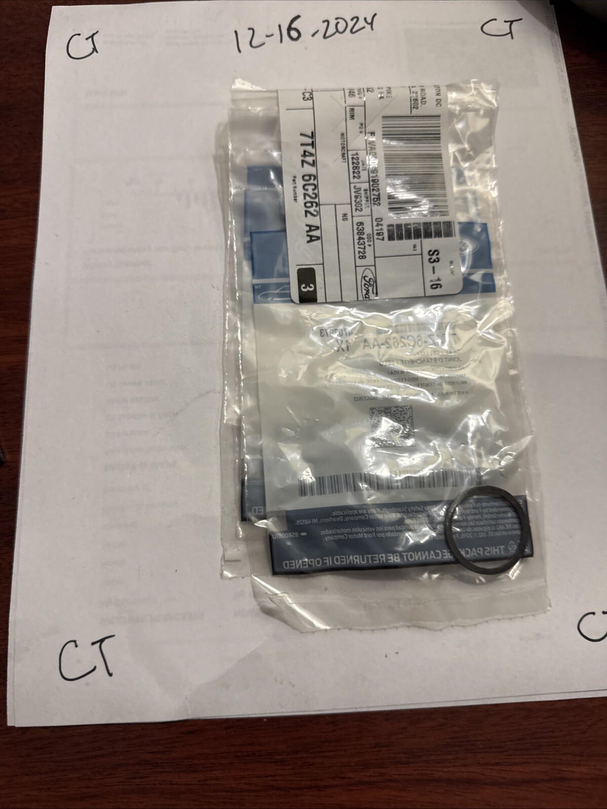 3.5L FORD O RING SEAL 7T4Z-6C262-AA - Image 3