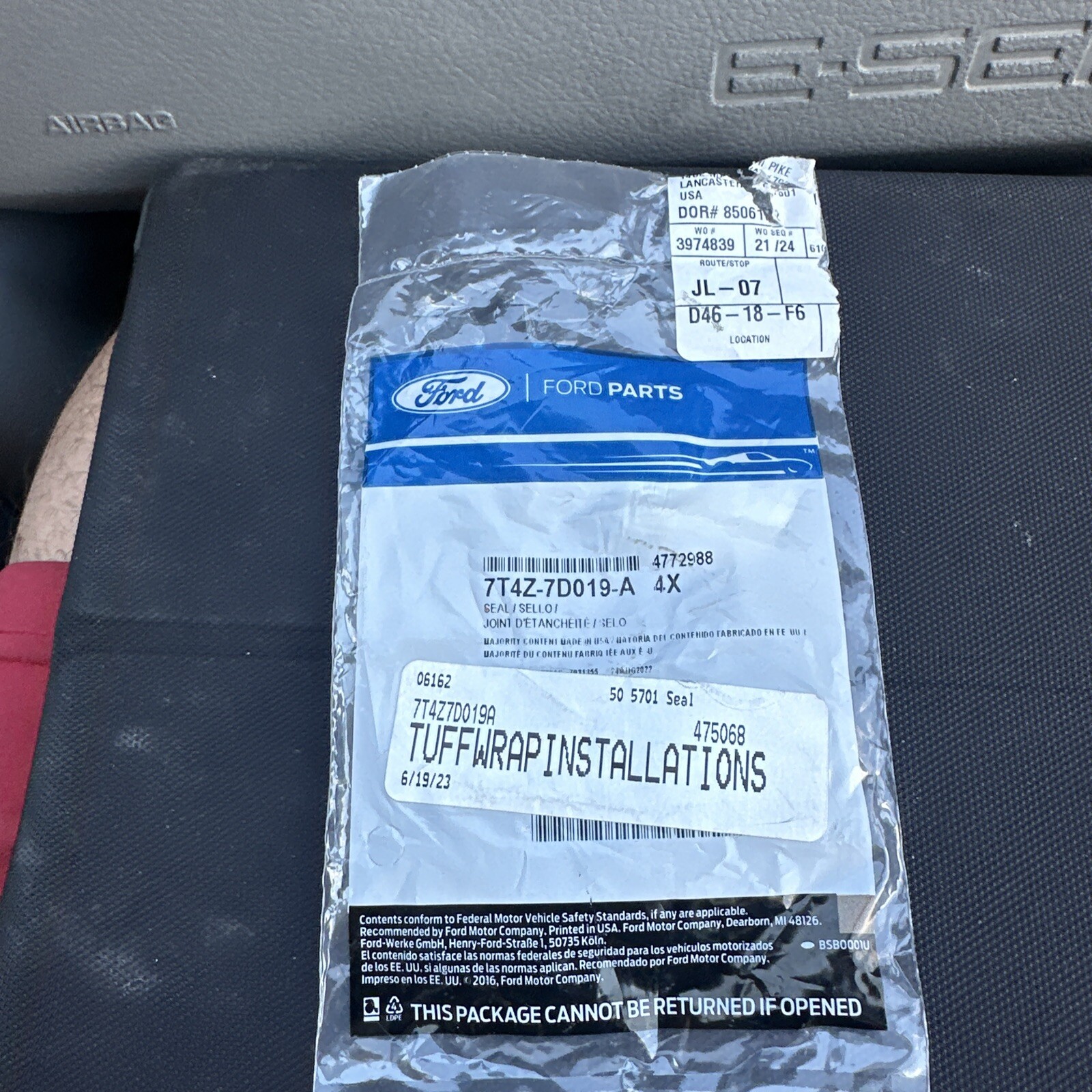 **4 Pack** 7T4Z7D019A OEM Ford Transmission Seal O Ring 8 Speed Auto