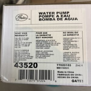 43520 Gates Water Pump for Nissan Maxima Murano Frontier NV1500 NV2500 NV3500