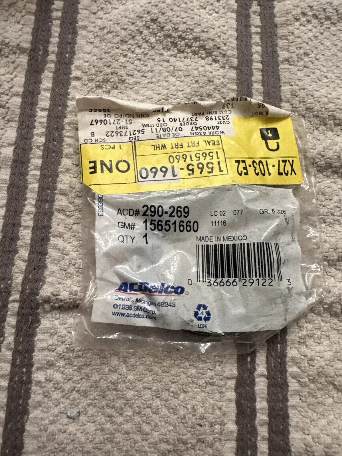 AC Delco 290-269 Front Wheel Inner Seal/GM 15651660