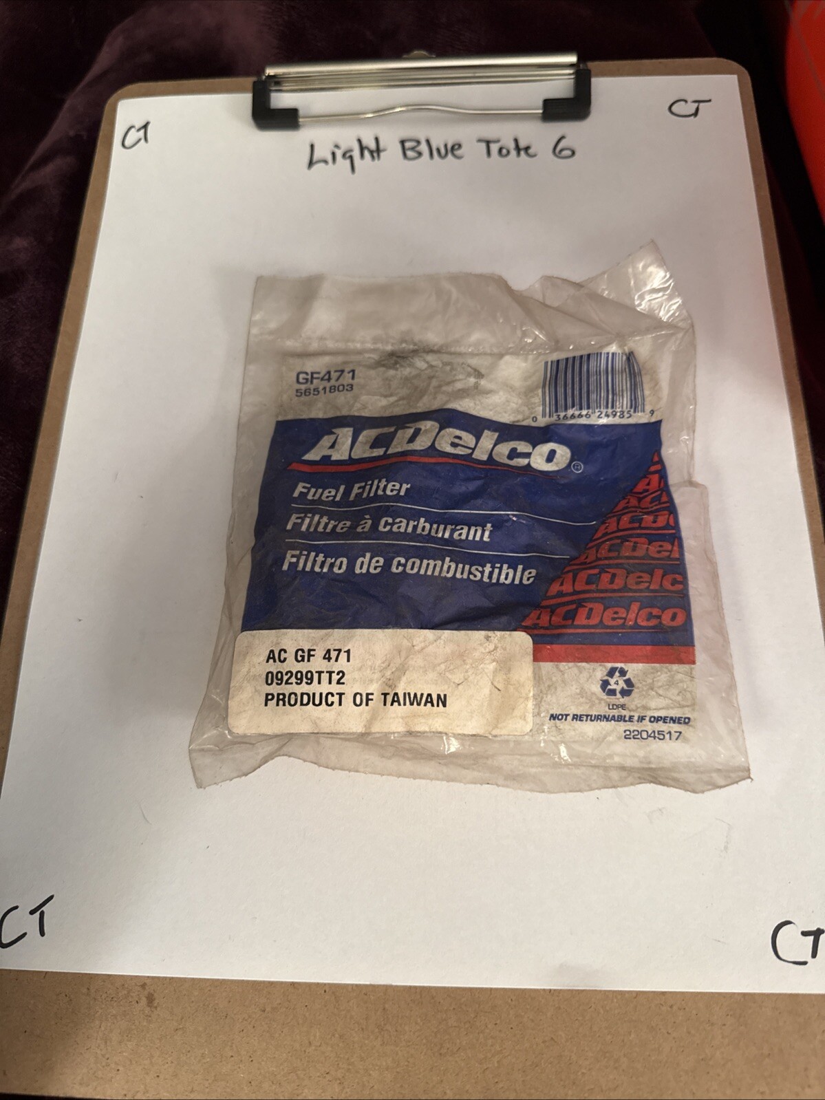 AC Delco GF471 / GM 5651803 fuel filter Brand NEW OEM