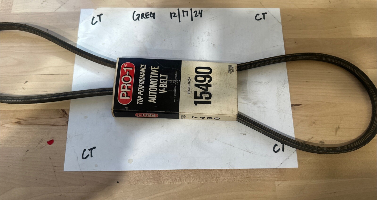 Belts 15490/7490 V-Belt, 15/32" wide, 49" Length, Black