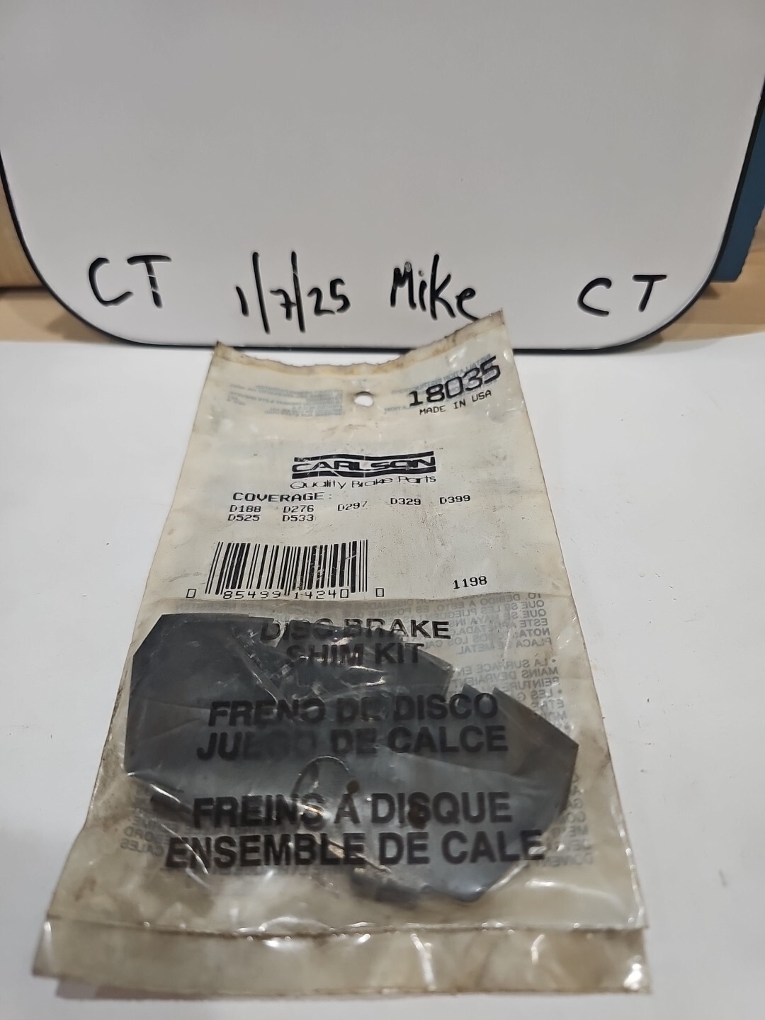 Carlson 18035 Disk Brake Shim Kit