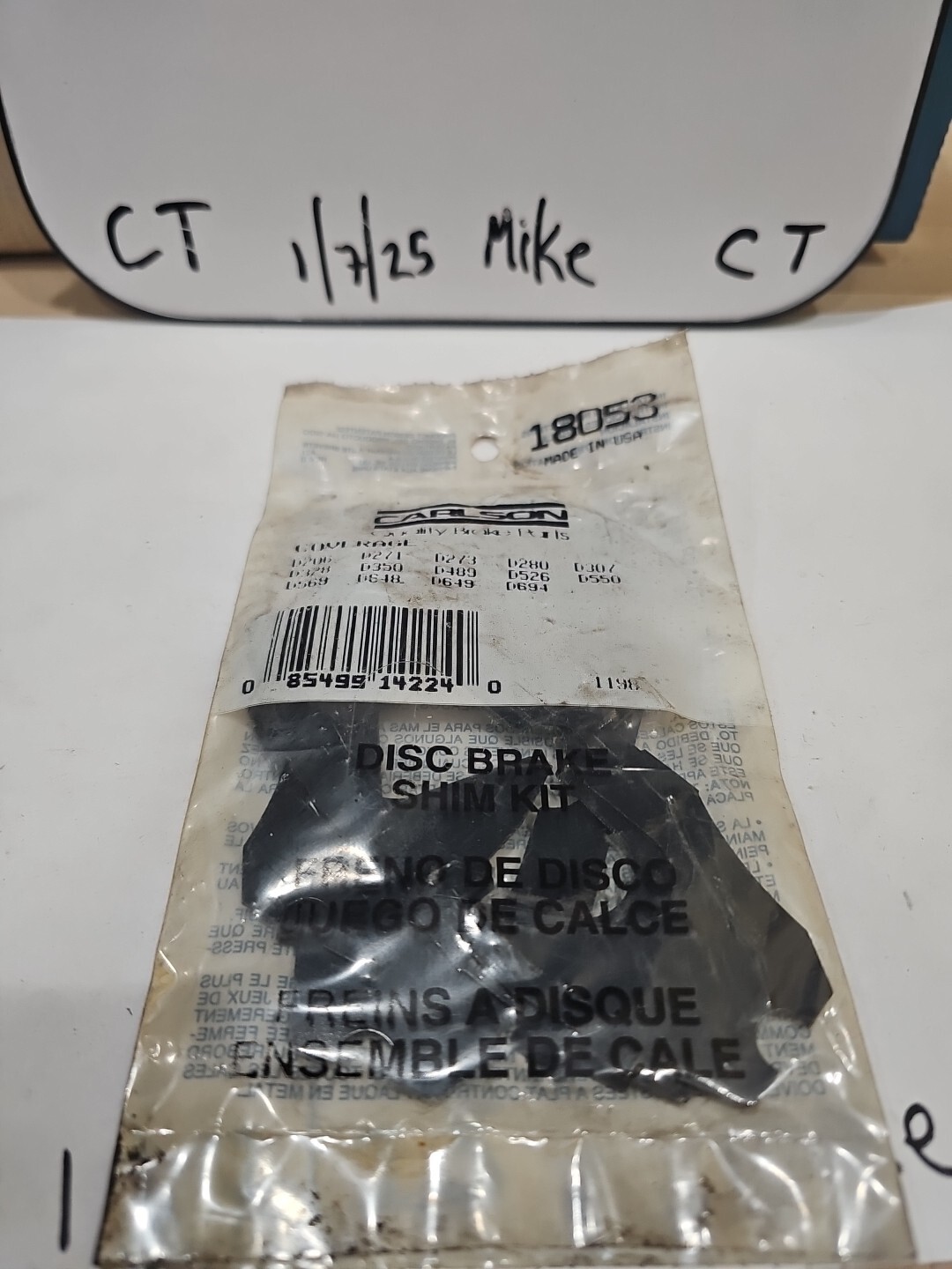 Carlson 18053 Disc Brake Shim Kit