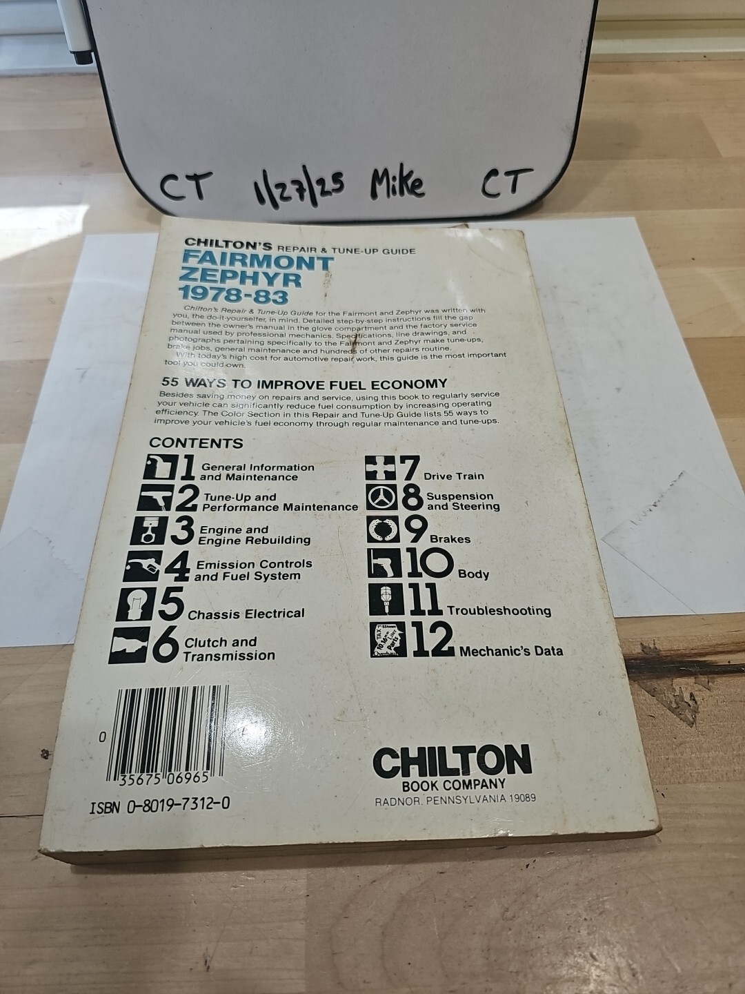 Chilton Ford Fairmont Mercury Zephyr 1978-1983 Chilton Repair Manual 6965 - Image 3