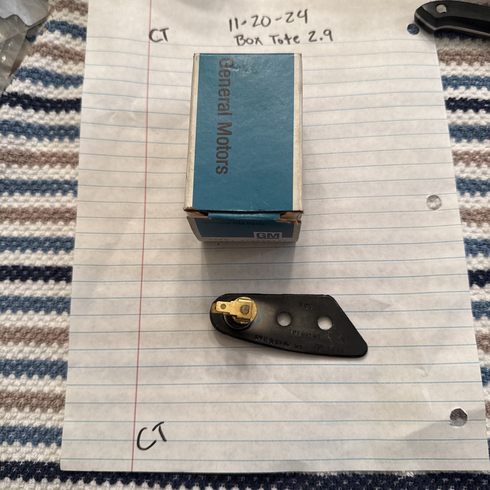 Corvette T-Top rear alarm switch - 1978-82 - NOS - LH - GM# 14016171 - Image 3