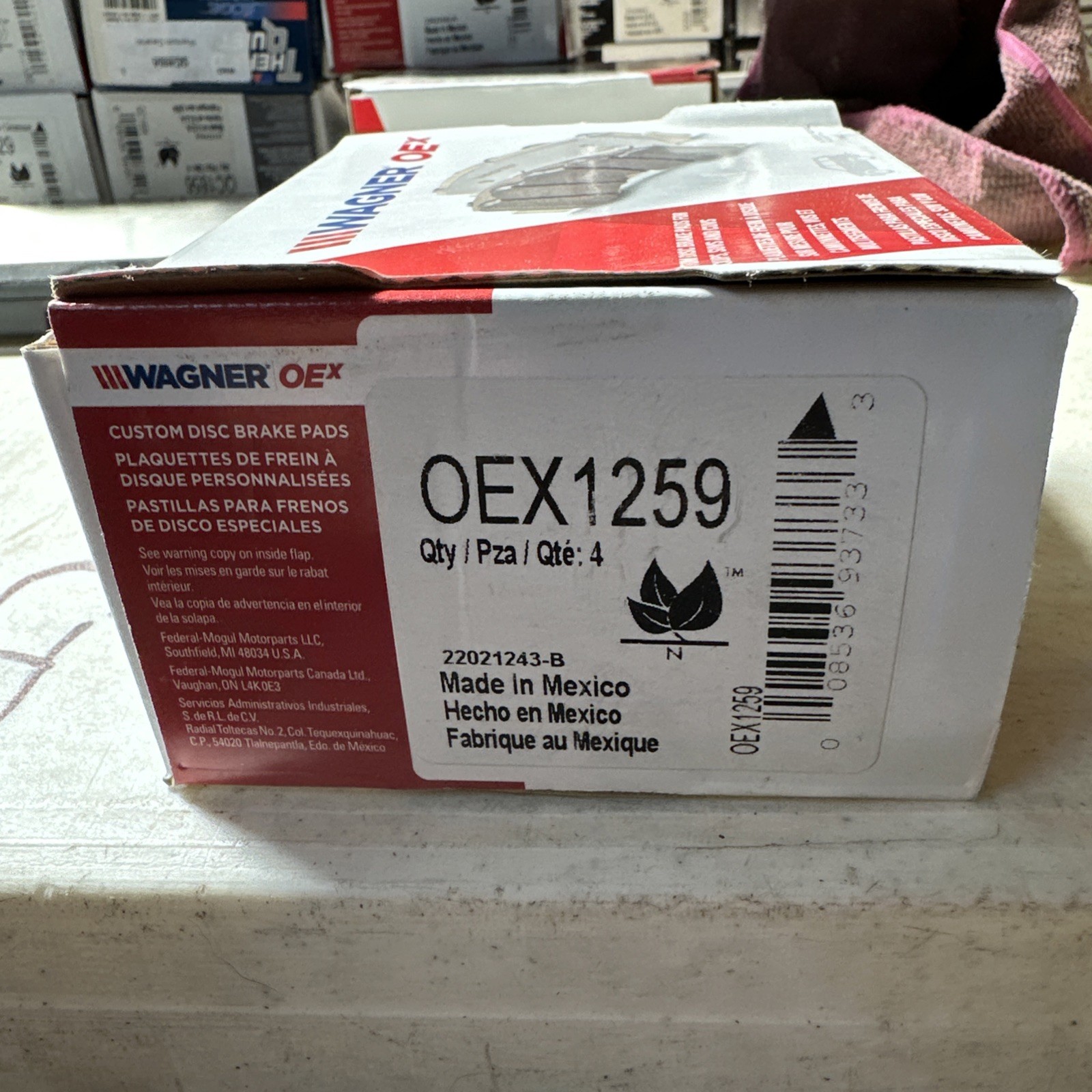 Disc Brake Pad Set-OEX Disc Brake Pad Rear Wagner OEX1259 - Image 3