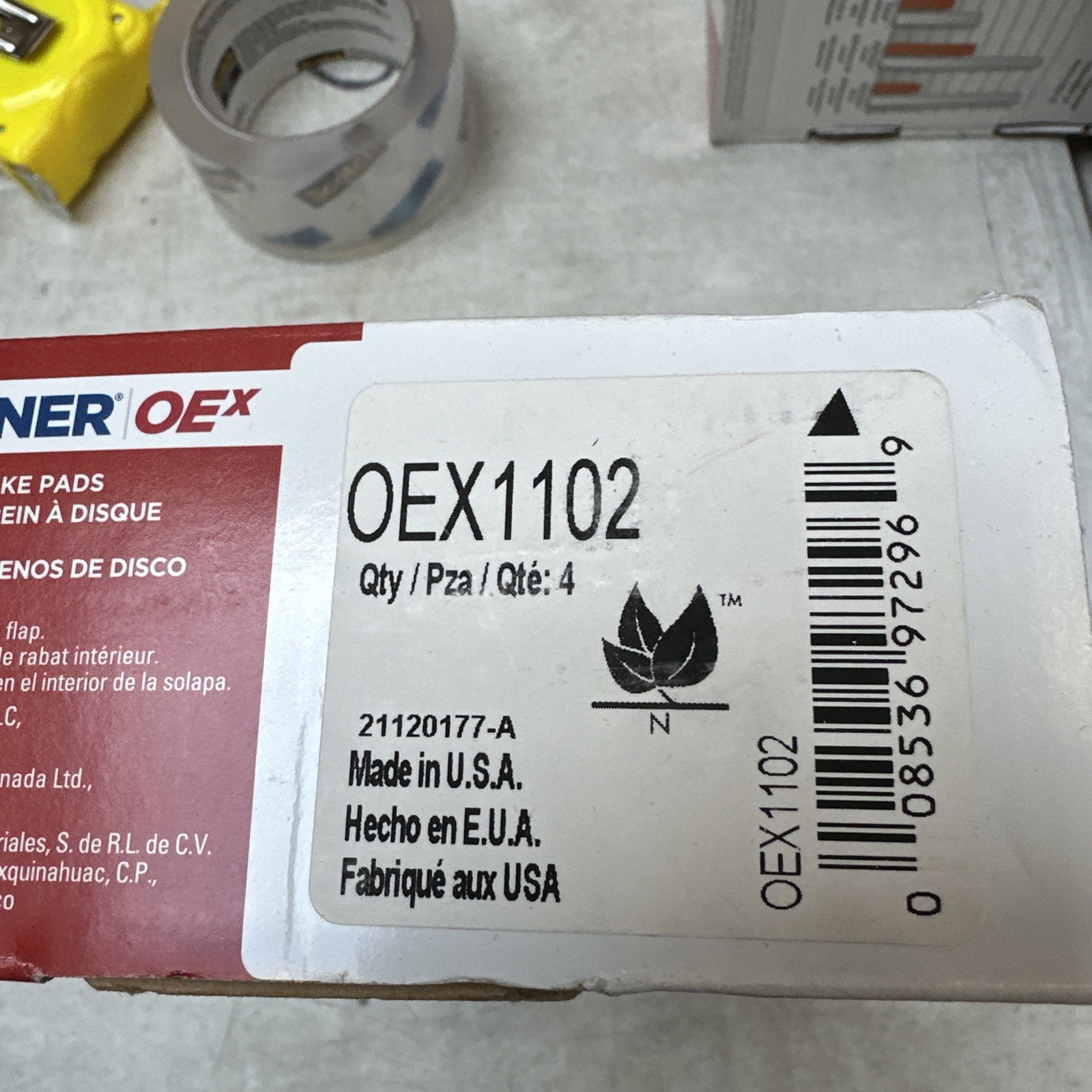 Disc Brake Pad Set-OEX Disc Brake Pad Wagner OEX1102 - Image 3