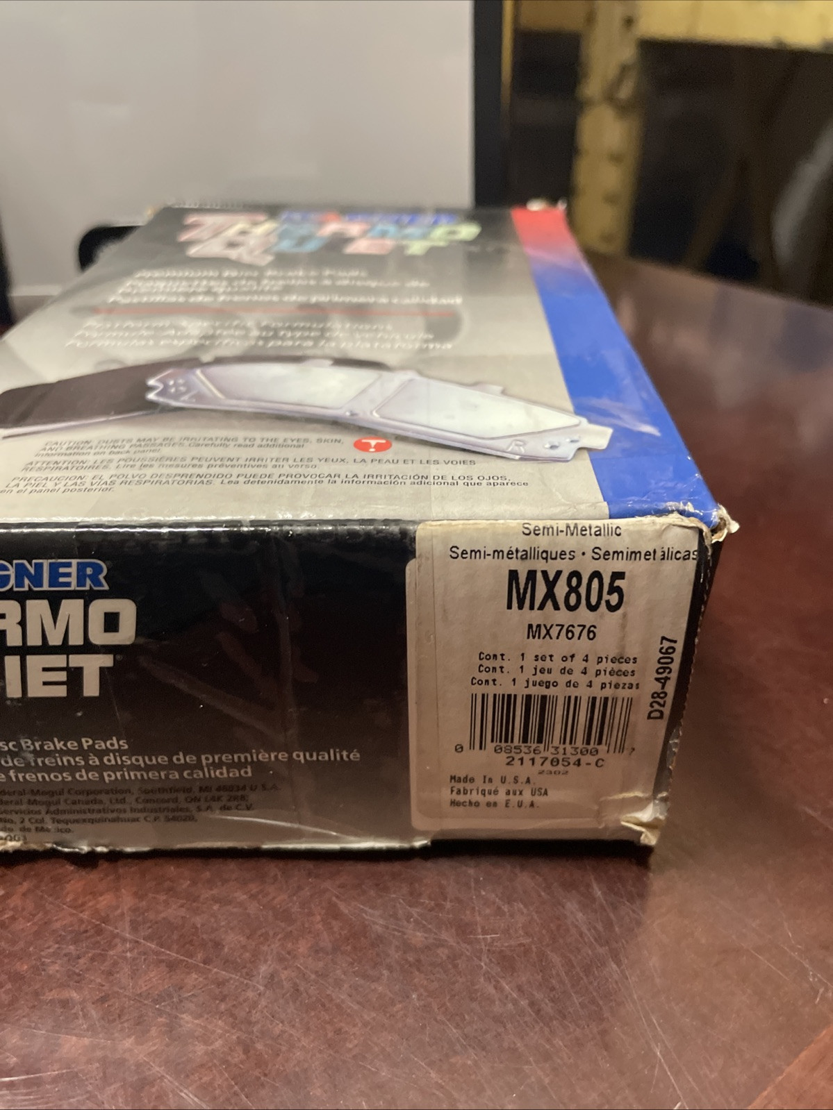 Disc Brake Pad Set-ThermoQuiet Disc Brake Pad Front Wagner MX805 - Image 3