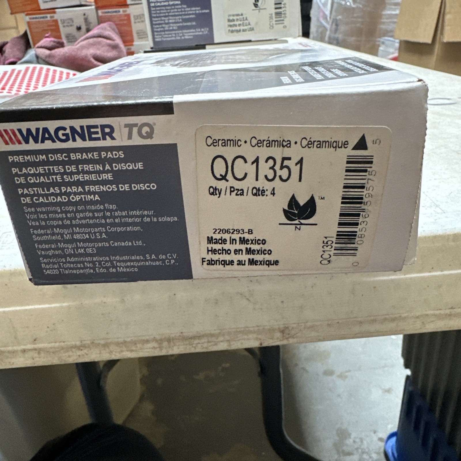 Disc Brake Pad Set-ThermoQuiet Disc Brake Pad Front Wagner QC1351 - Image 3