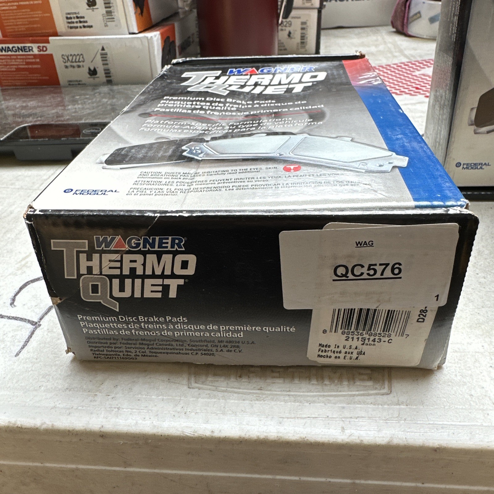 Disc Brake Pad Set-ThermoQuiet Disc Brake Pad Front Wagner QC576 - Image 3