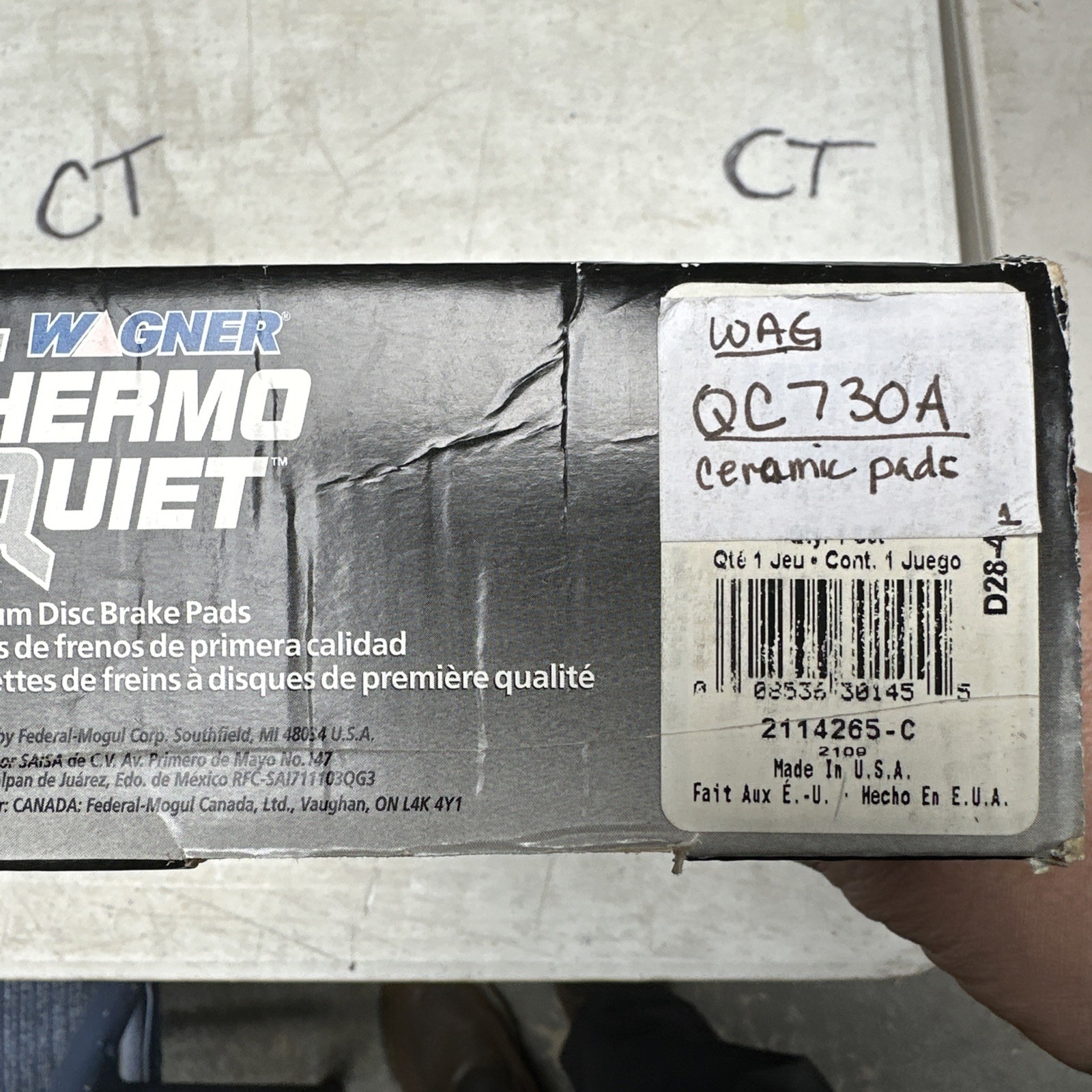 Disc Brake Pad Set-ThermoQuiet Disc Brake Pad Front Wagner QC730A - Image 3