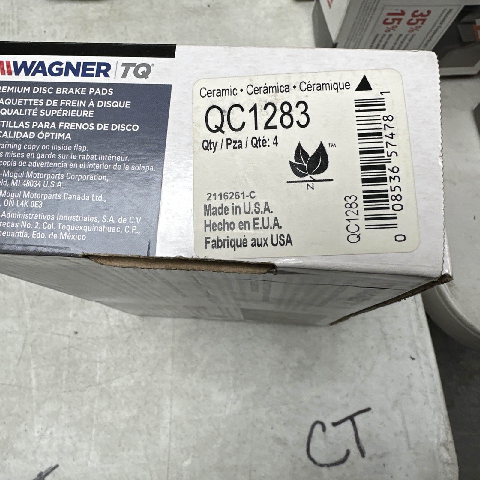 Disc Brake Pad Set-ThermoQuiet Disc Brake Pad Wagner QC1283 - Image 3